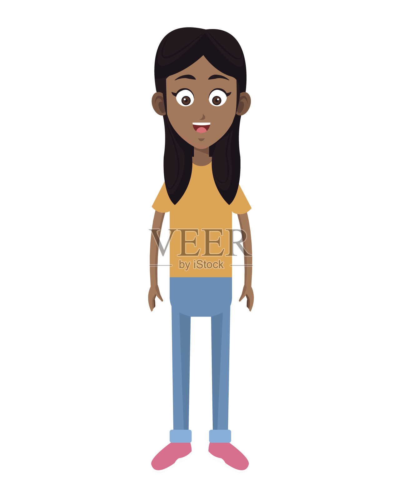 性格女性家庭成员插画图片素材