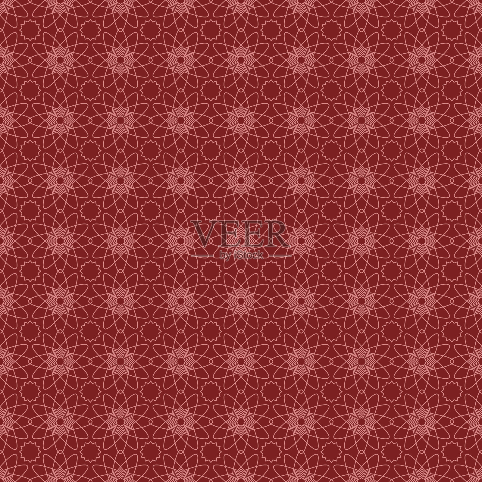 复古红点缀。花卉无缝模式插画图片素材