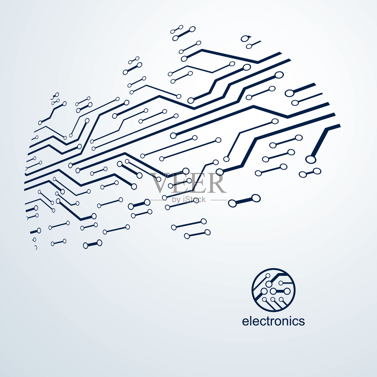 未来的控制论方案，矢量主板插图。数字元件，电路板。技术创新抽象背景插画图片素材