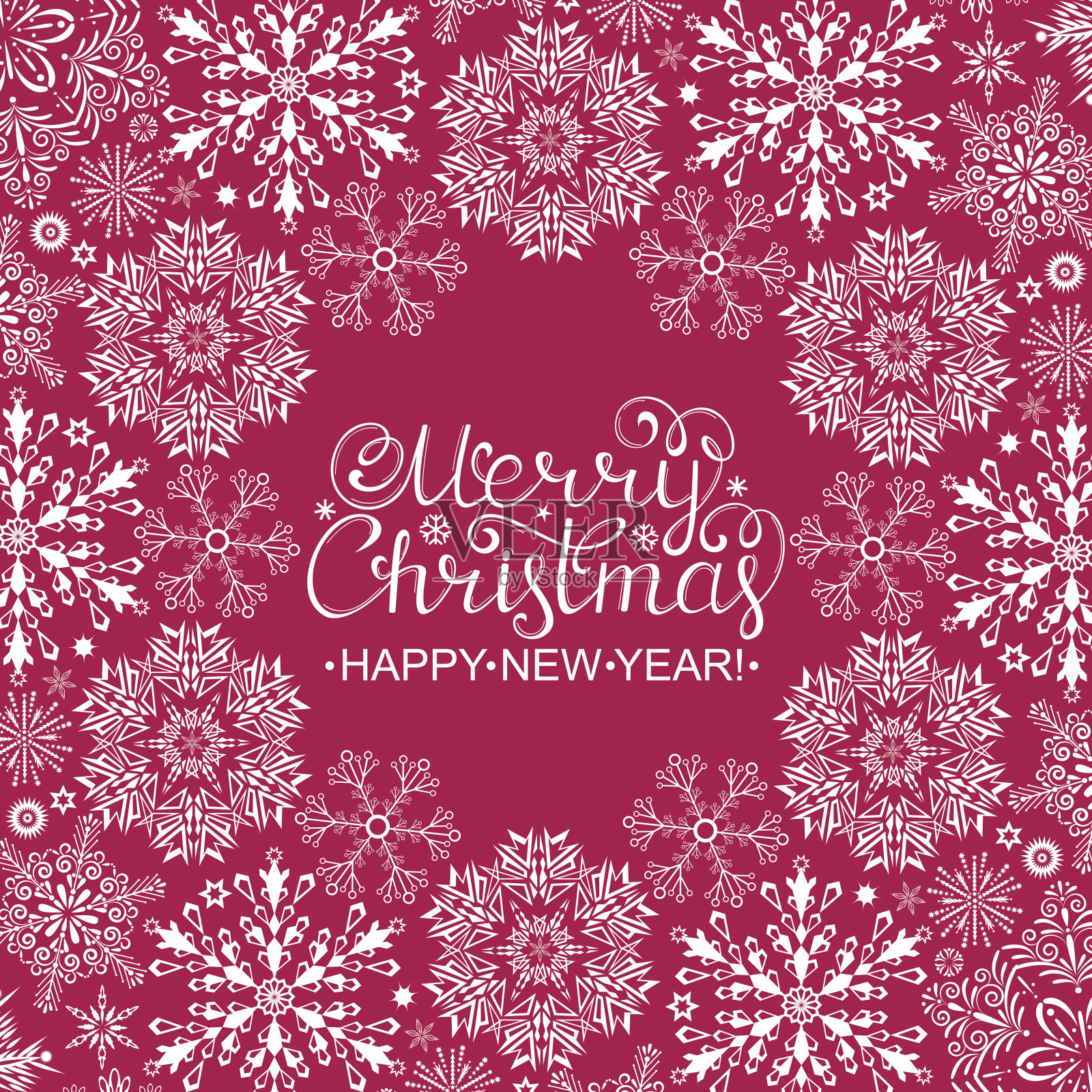 白色雪花的圣诞卡片设计模板素材