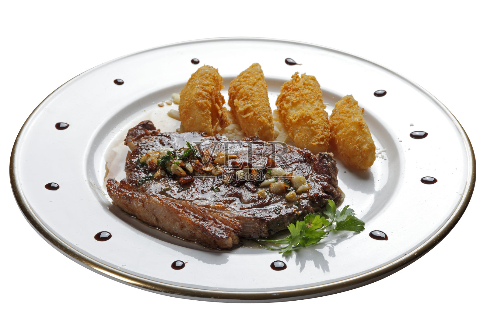 牛排和薯条照片摄影图片