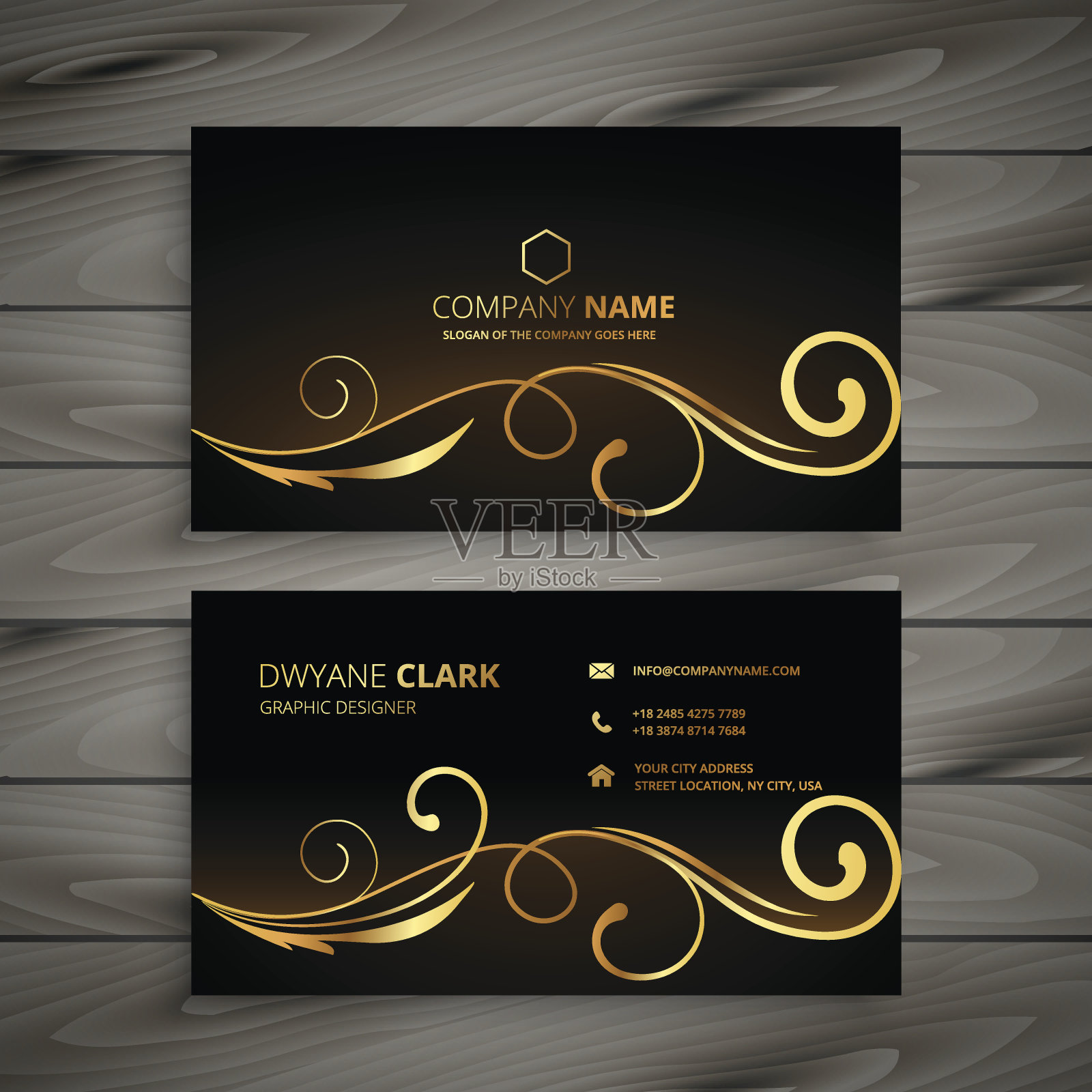 Premium花卉名片矢量设计插图设计模板素材