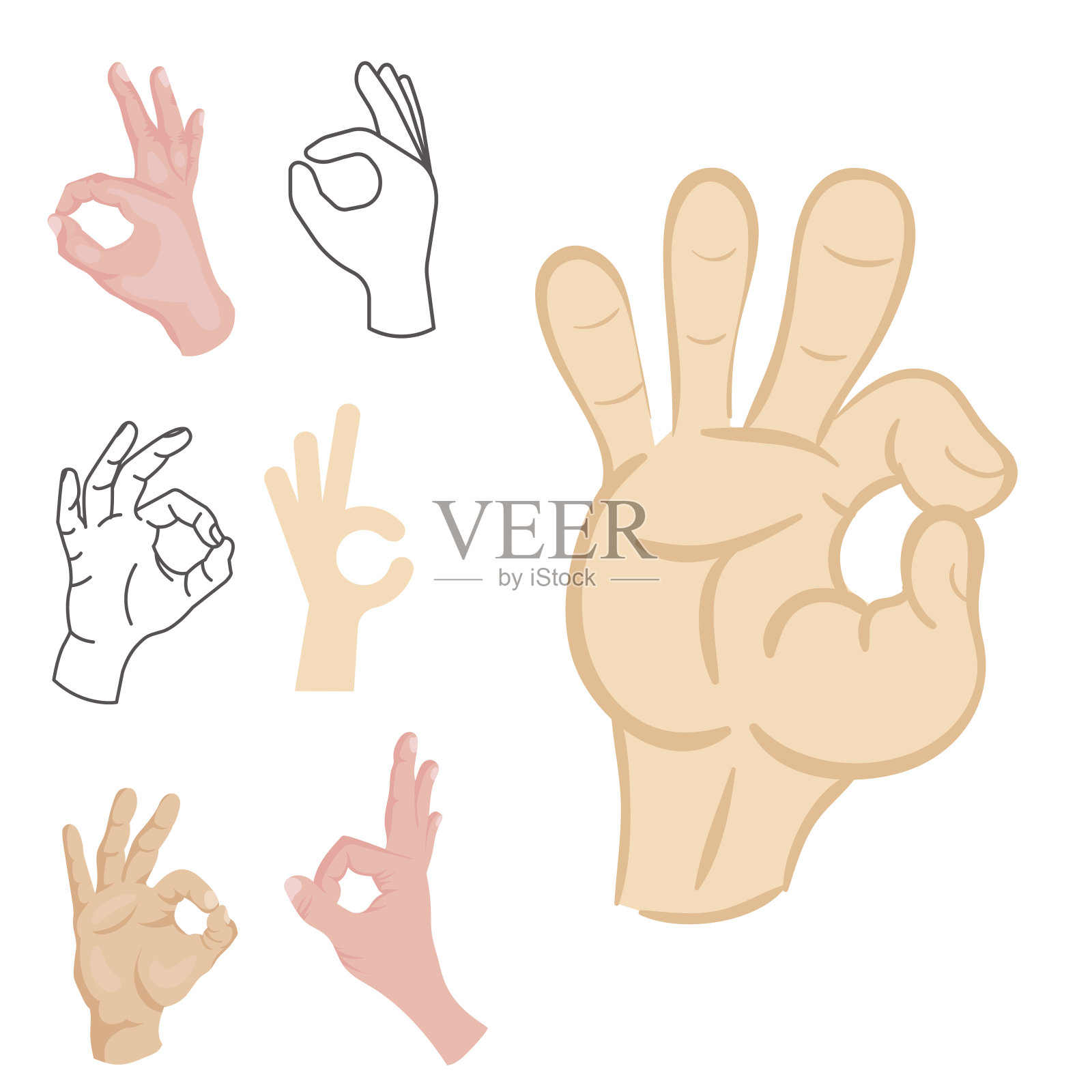 Ok手成功手势Ok是同意信号商务人同意最好的同意向量设计元素图片