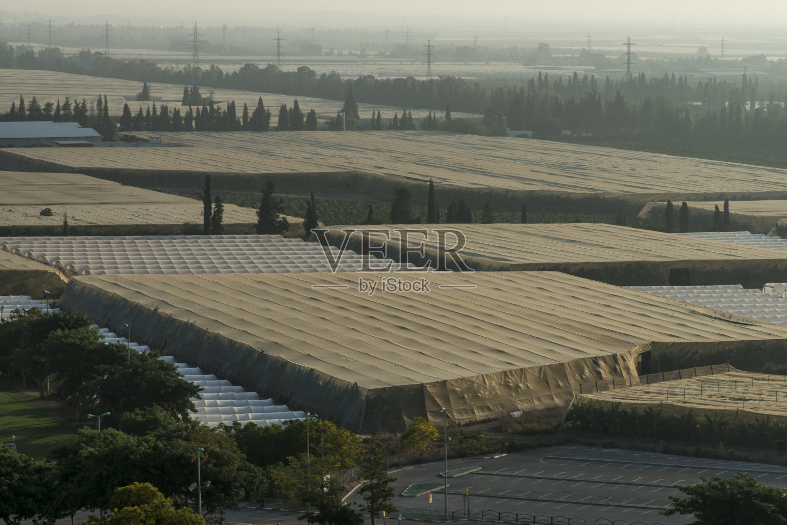 各种温室的全景照片摄影图片