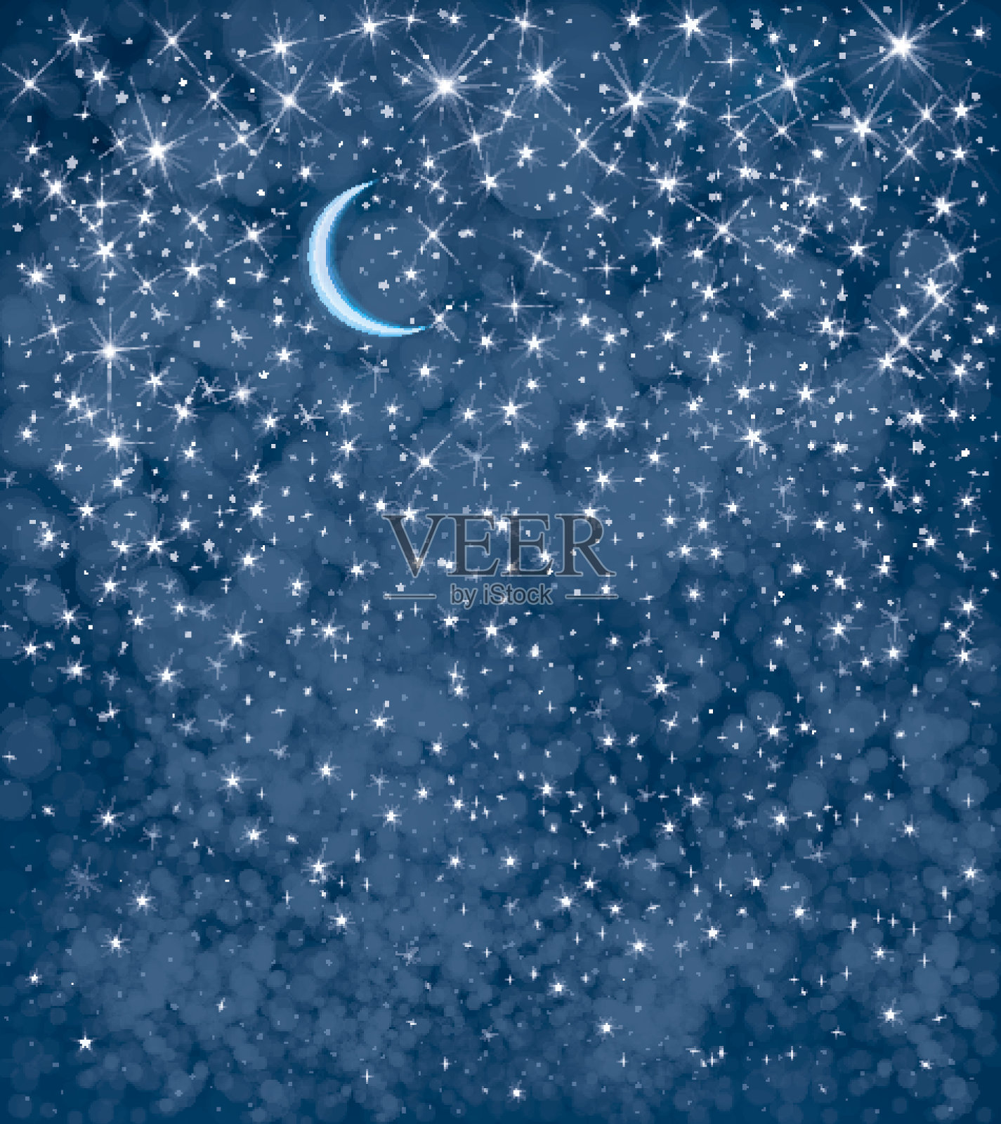 向量夜空。插画图片素材