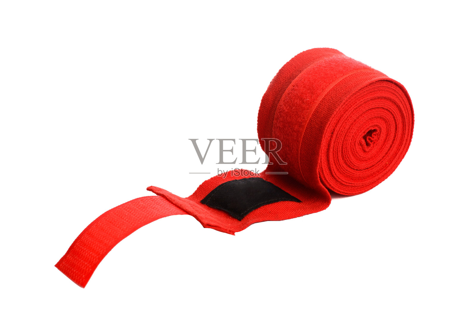 近距离图像的红色拳击手绷带孤立的白色背景照片摄影图片