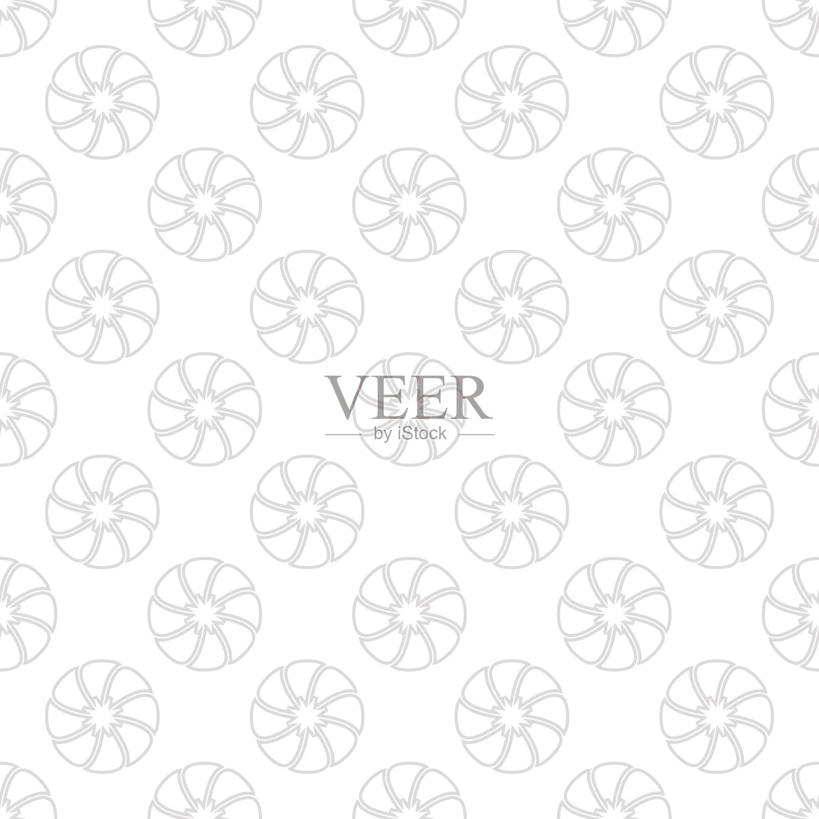 花卉无缝模式。浅灰色壁纸背景插画图片素材