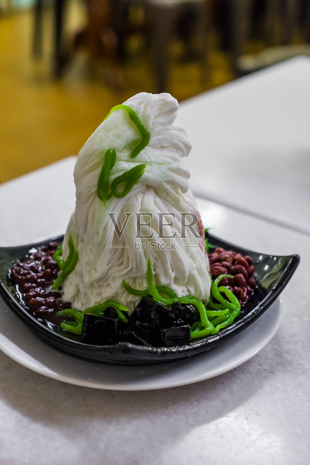 传统的新加坡冷餐，叫做Chendol照片摄影图片