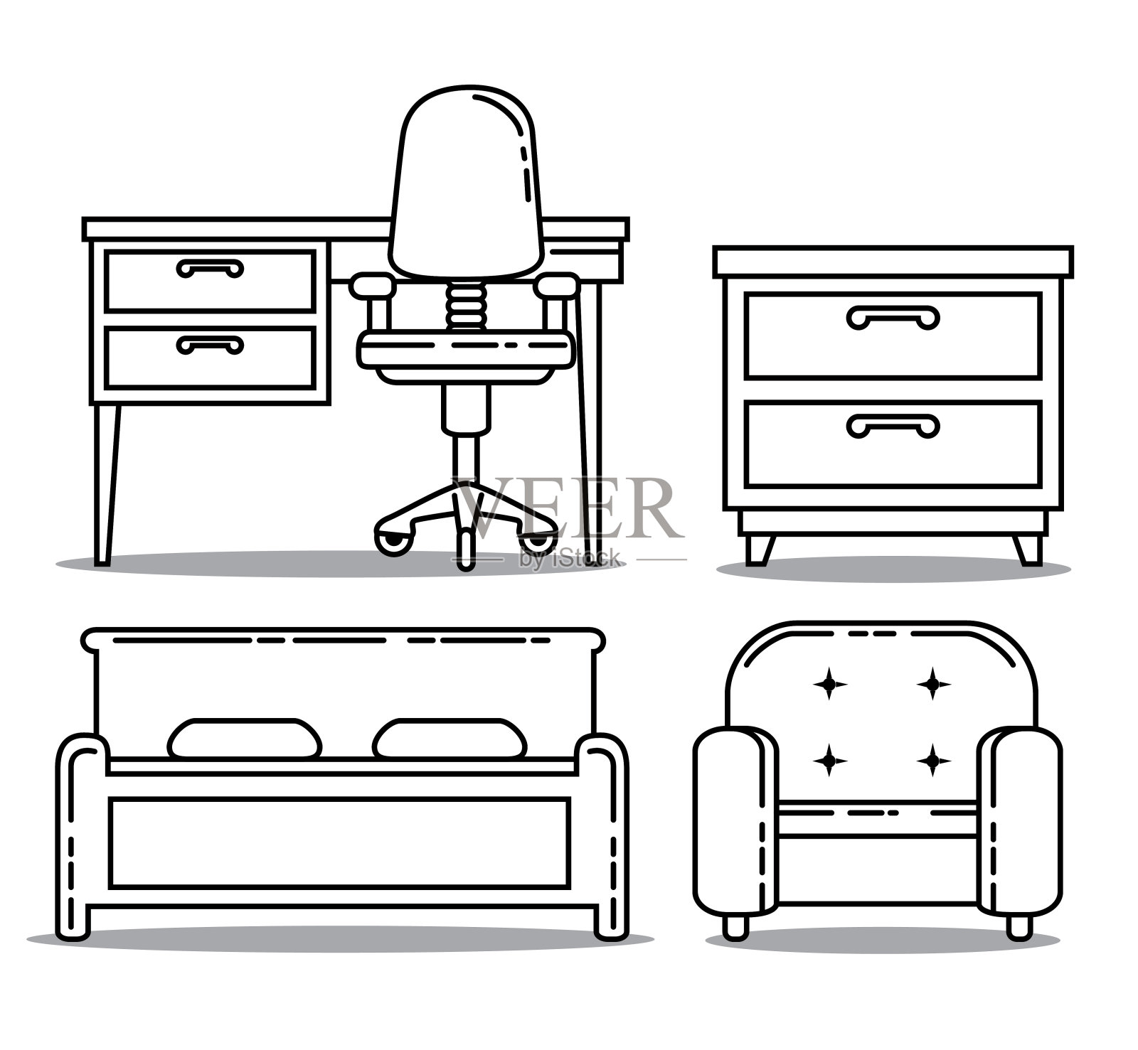 家具设计插画图片素材