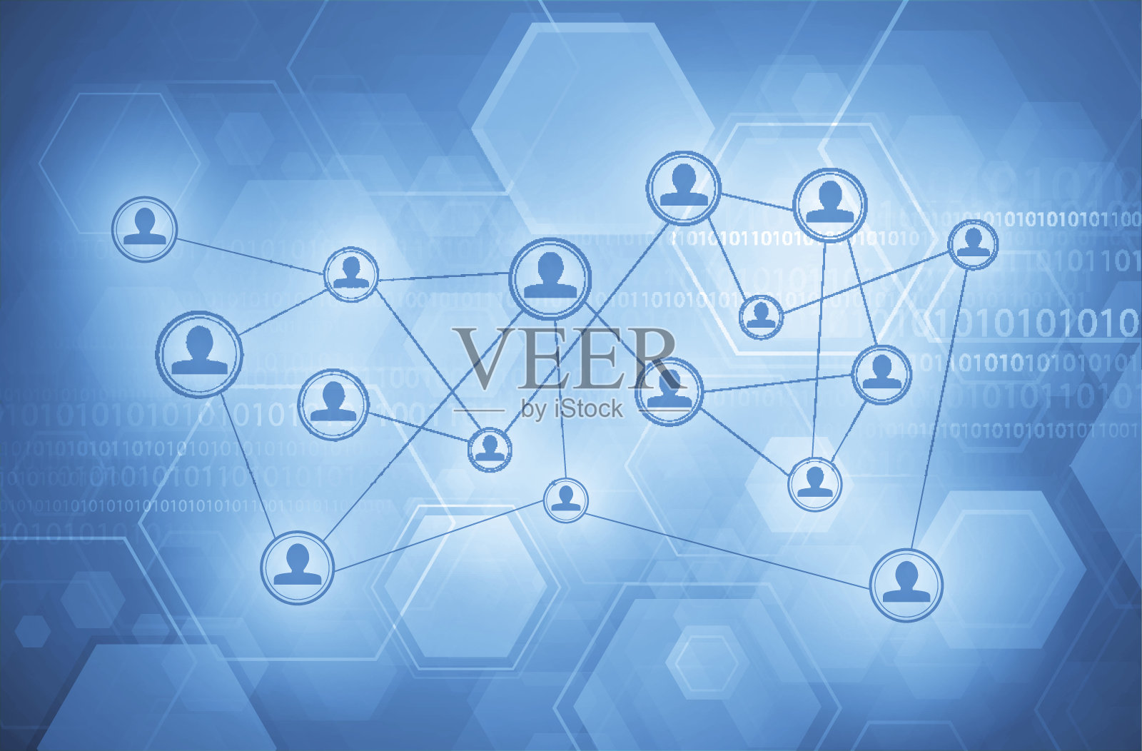 摘要技术背景——人与人之间的联系插画图片素材