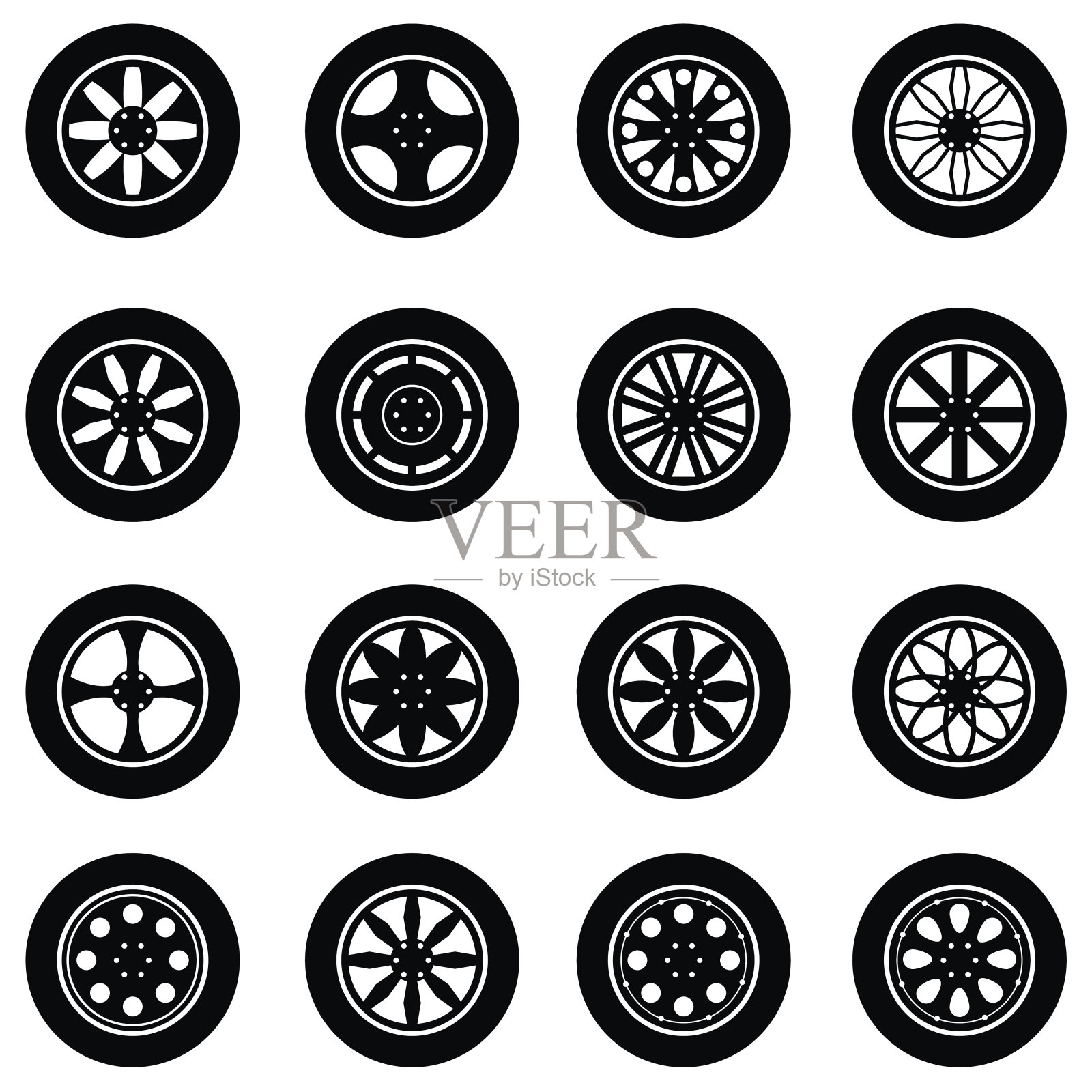 车轮图标合集插画图片素材