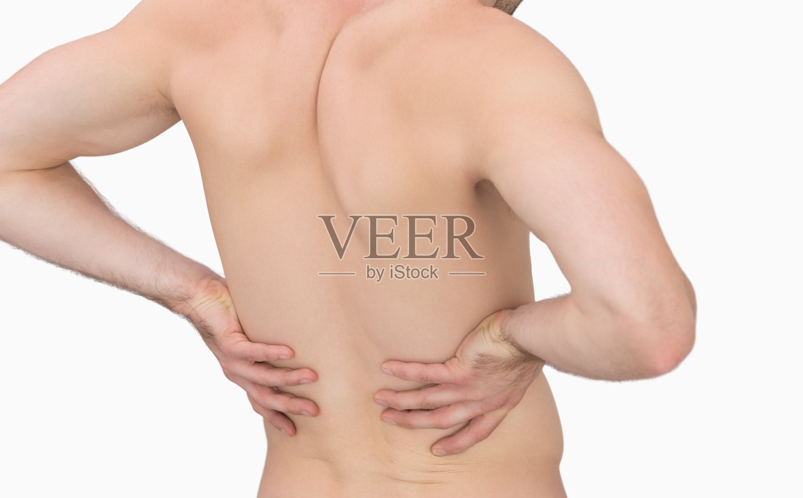 背部肌肉酸痛的男人的后视图照片摄影图片