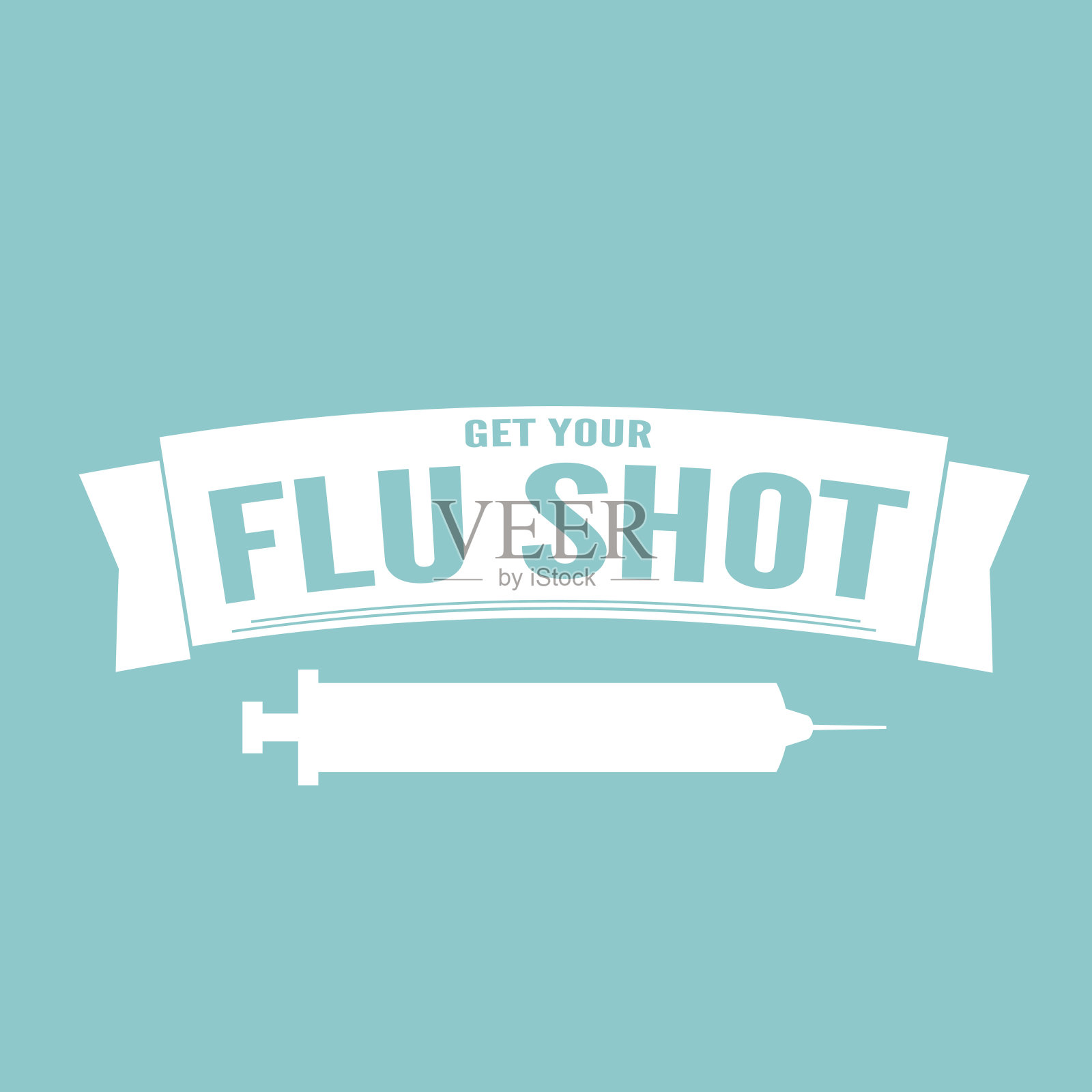 流感疫苗接种徽章或图标插画图片素材