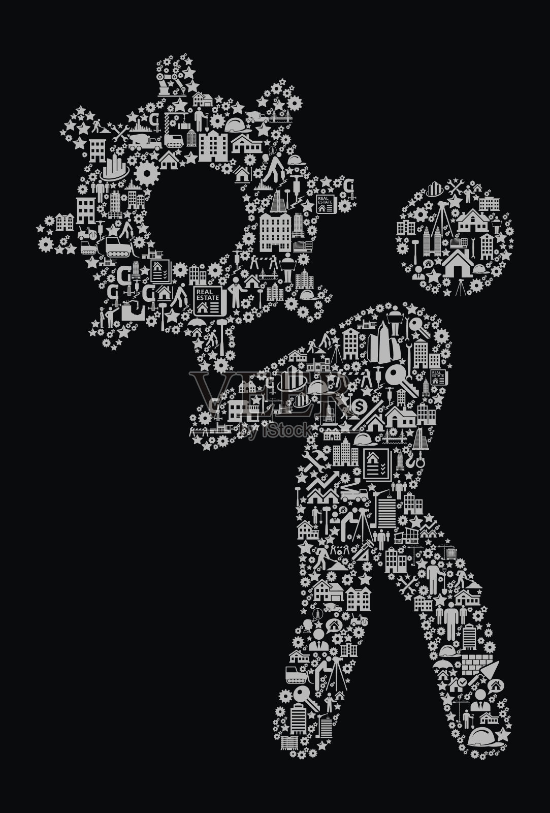 承载齿轮建筑行业矢量图标模式插画图片素材