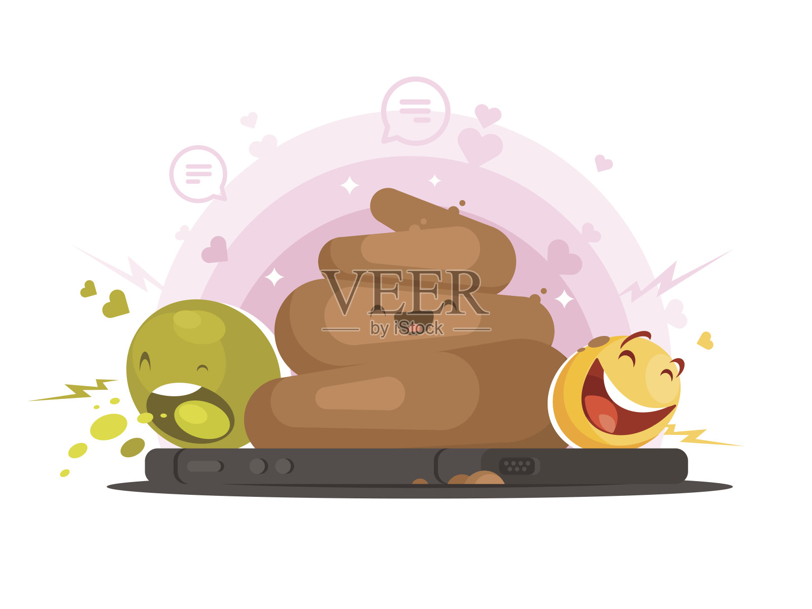 表情符号的卡通人物插画图片素材