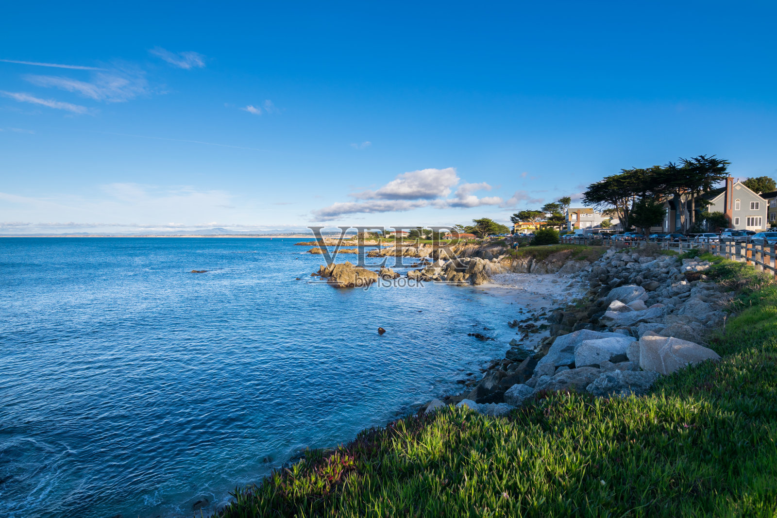 蒙特雷日落全景，加州，美国照片摄影图片
