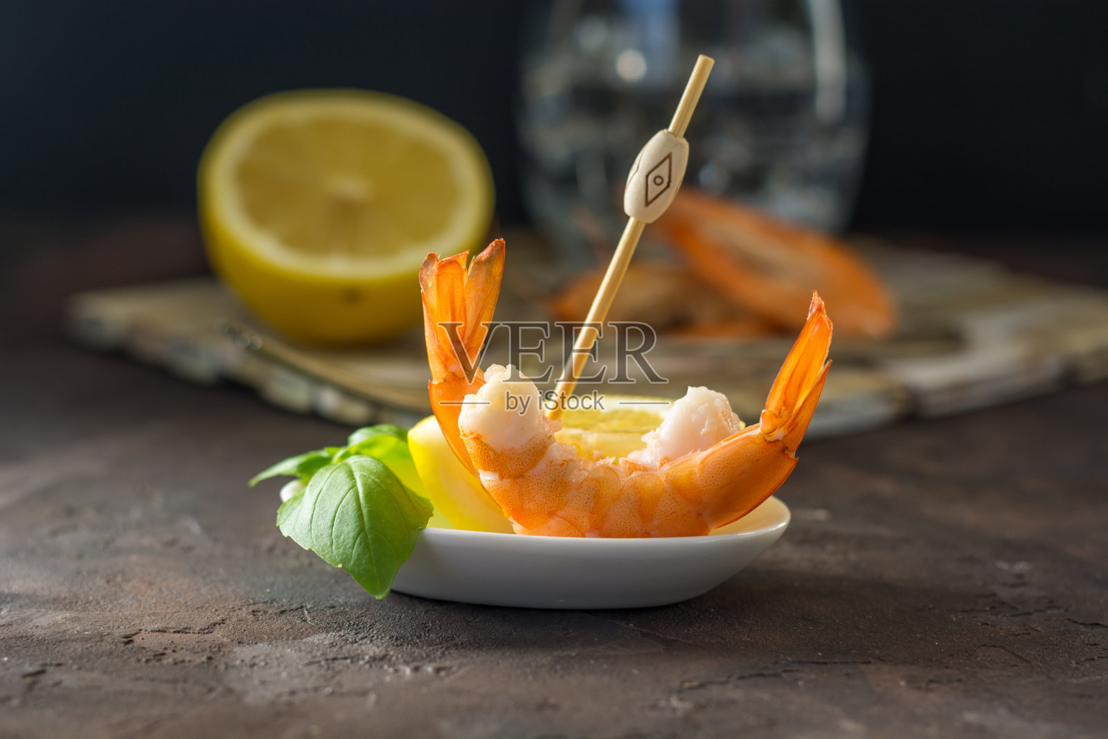 鲜虾开胃菜照片摄影图片