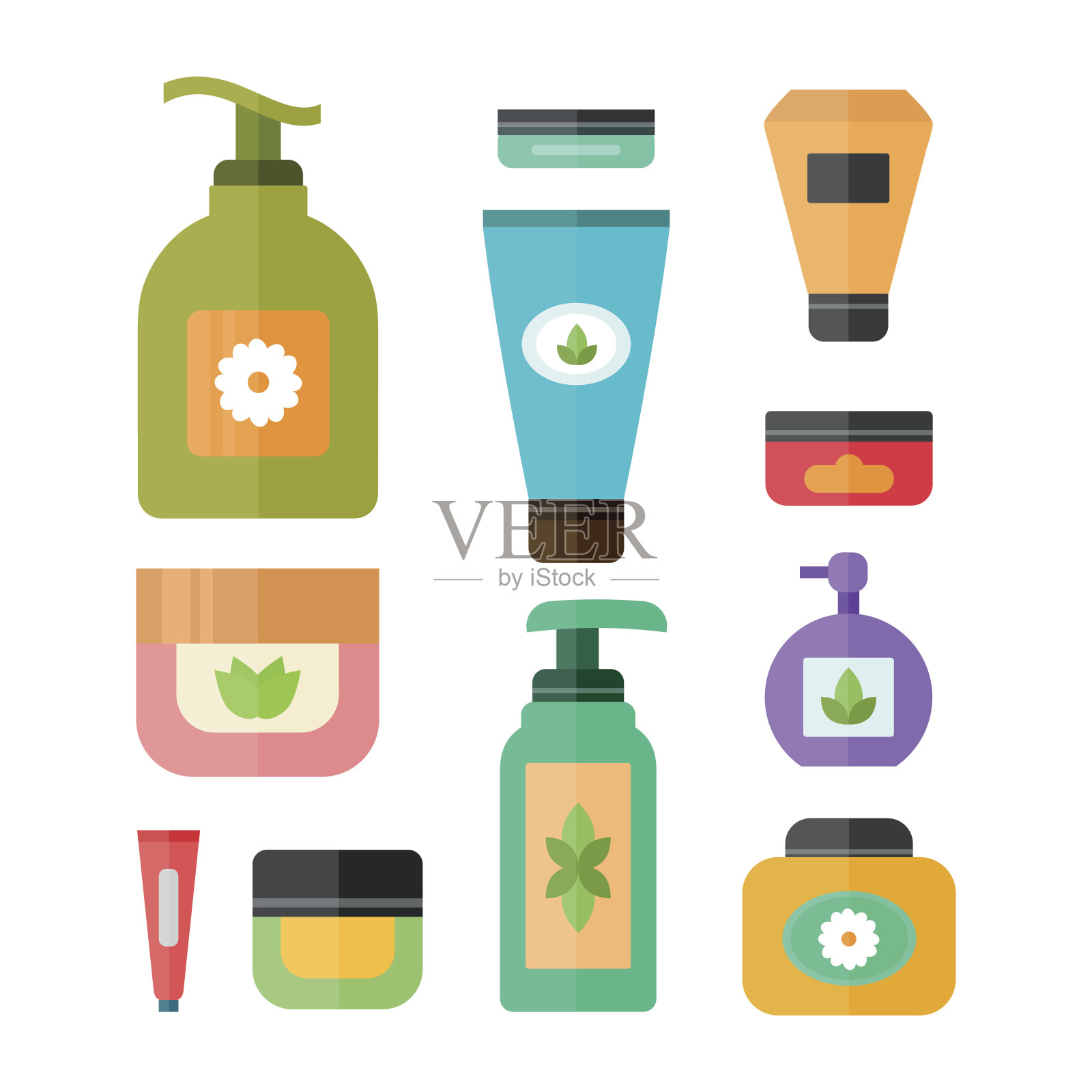 除臭剂，乳霜，牙膏，肥皂插画图片素材