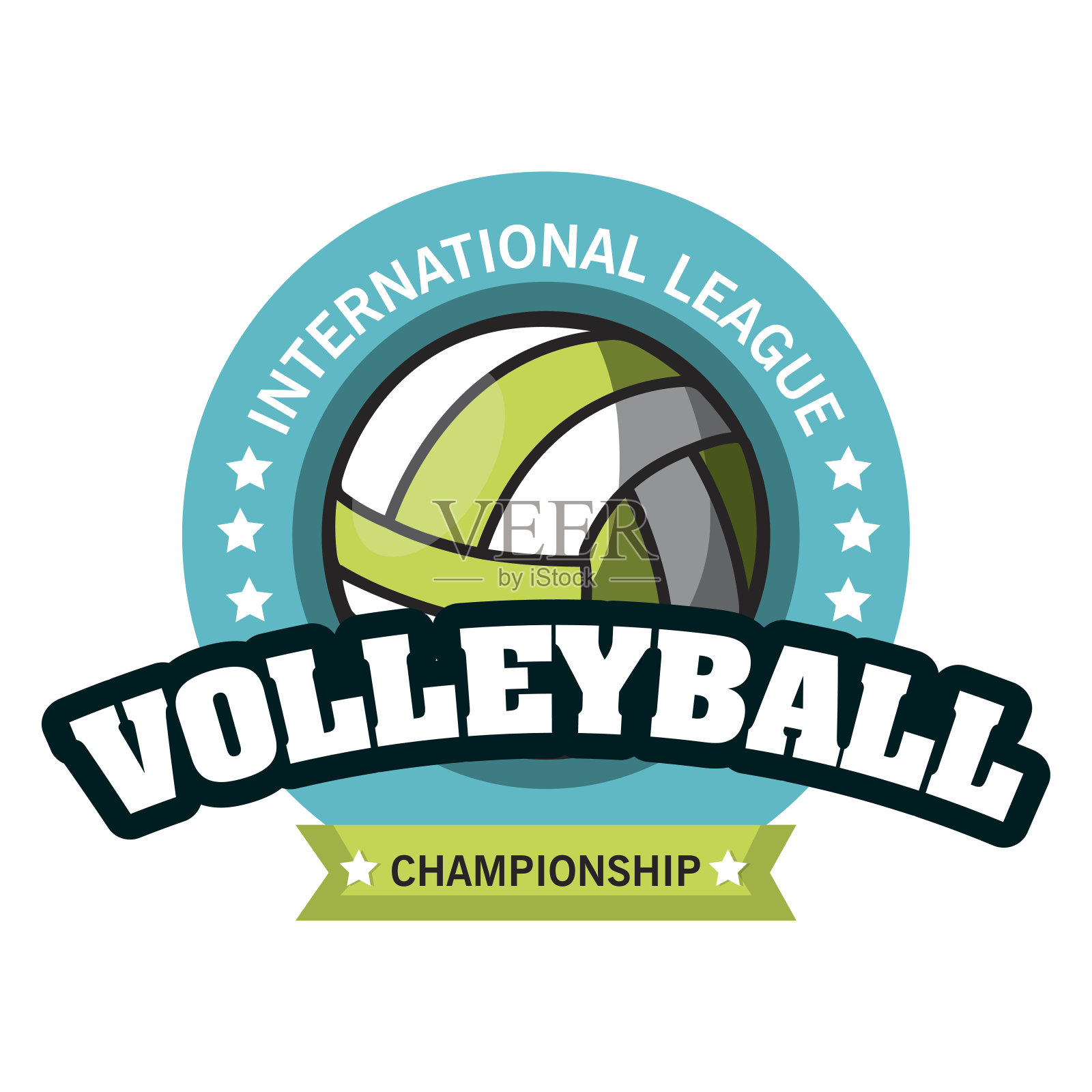 排球运动球会徽插画图片素材