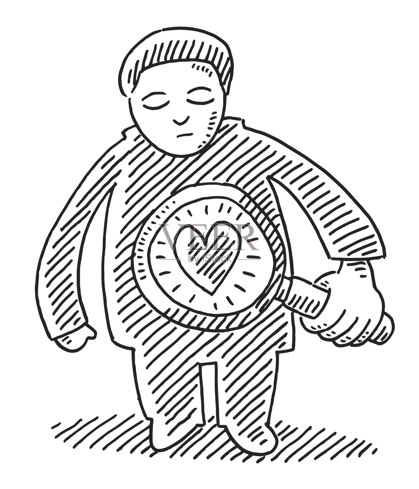 抑郁概念寻找心脏绘图插画图片素材