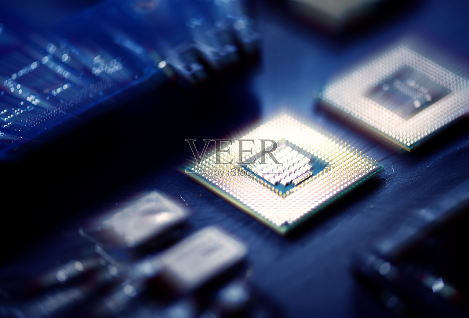 电子，计算机元件，微处理器，主板的特写照片摄影图片