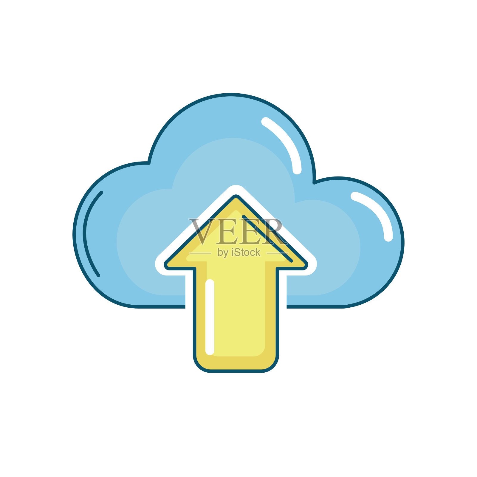 云数据数字技术服务器插画图片素材