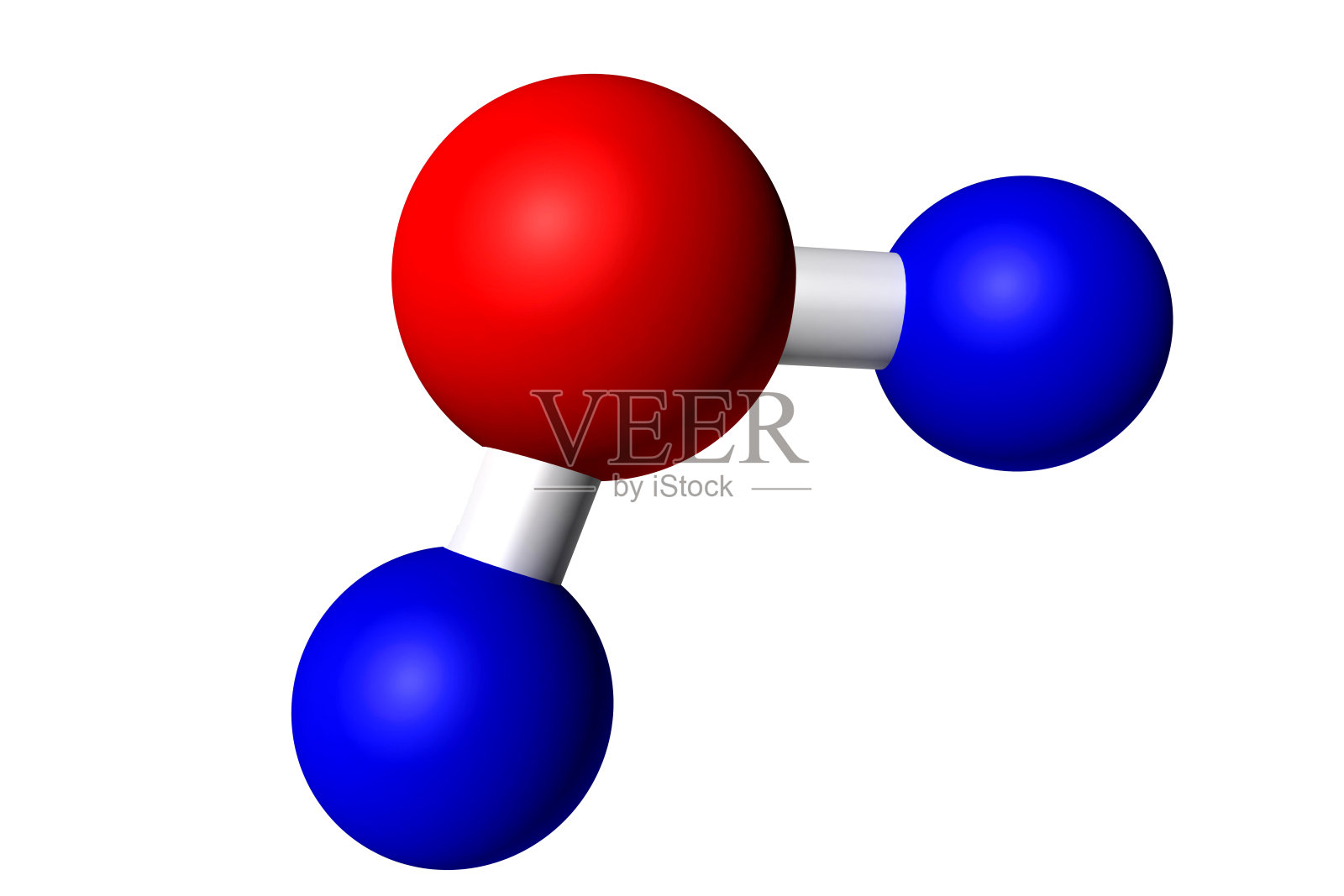 白色背景上的孤立水分子H2O照片摄影图片