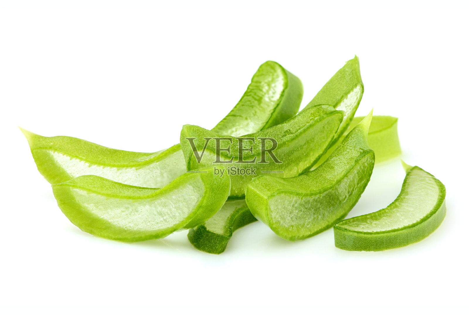 切碎的芦荟新鲜叶分离照片摄影图片