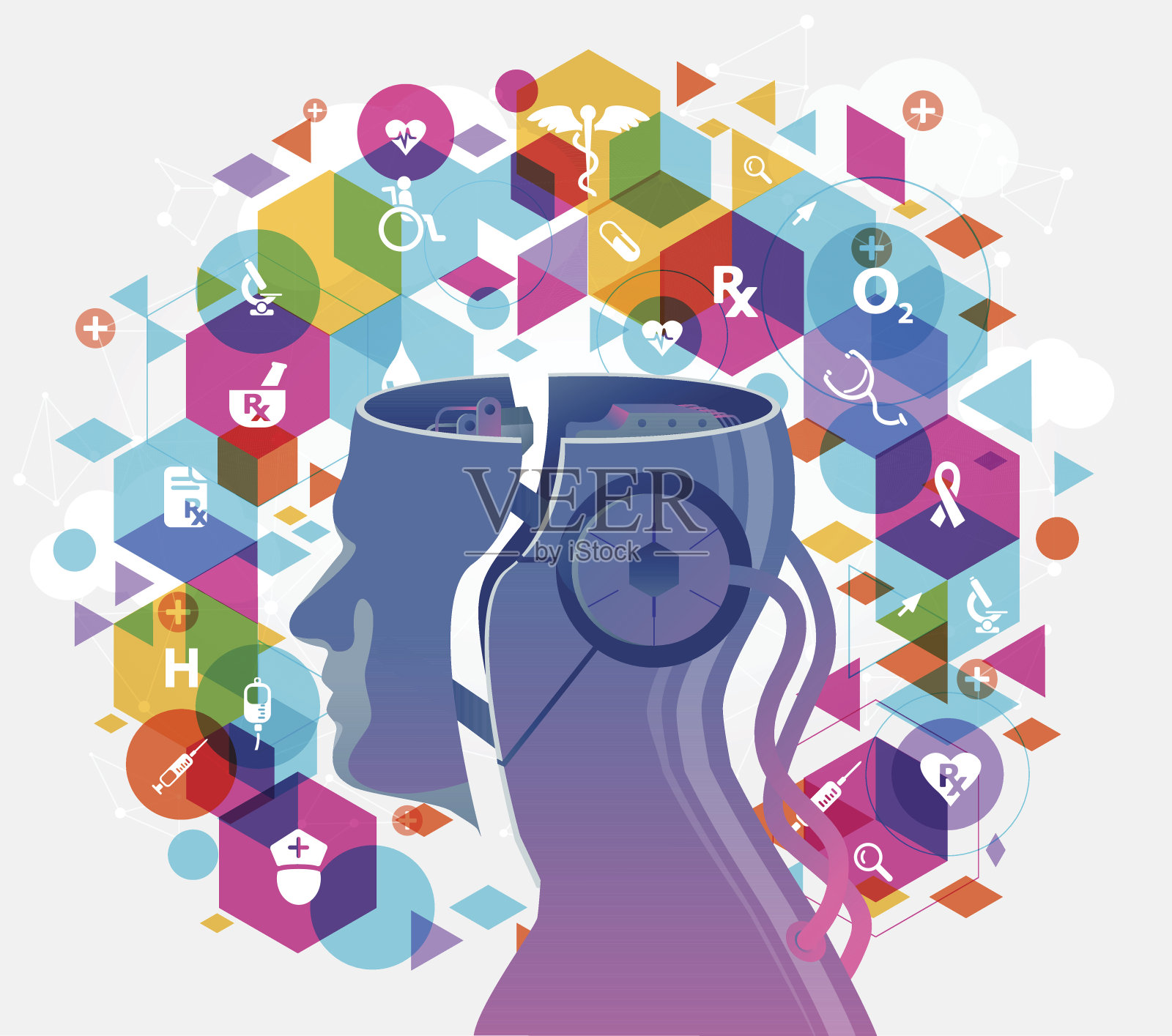 医疗保健的人工智能插画图片素材