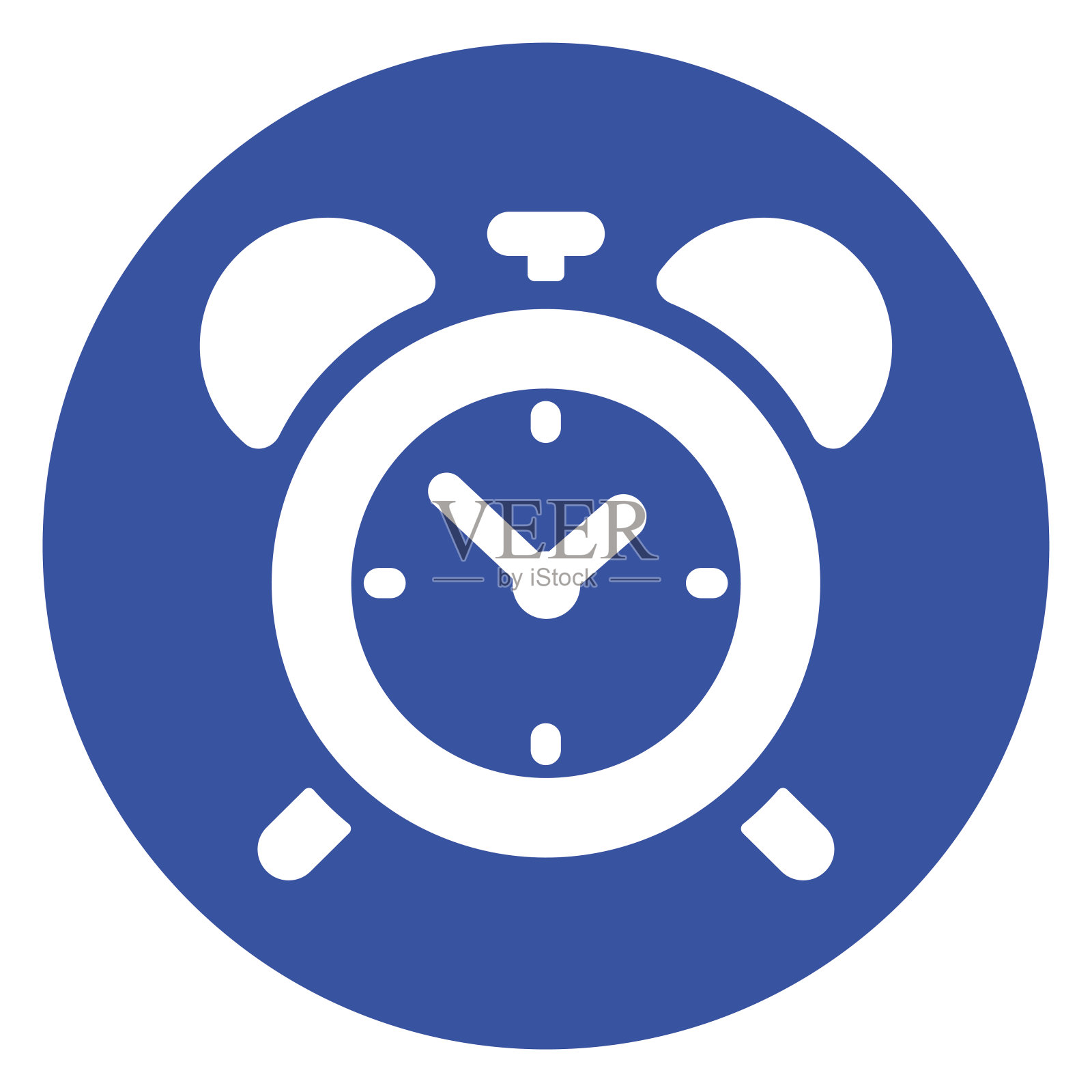 时钟蓝色圆圈图标插画图片素材