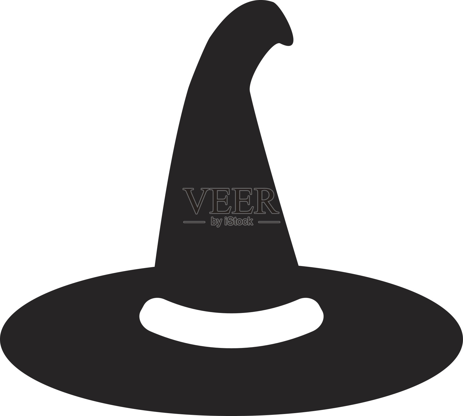 万圣节女巫帽子向量图标黑色简单的设计插画图片素材