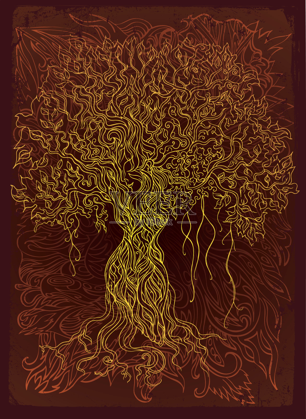 树木女神插画图片素材