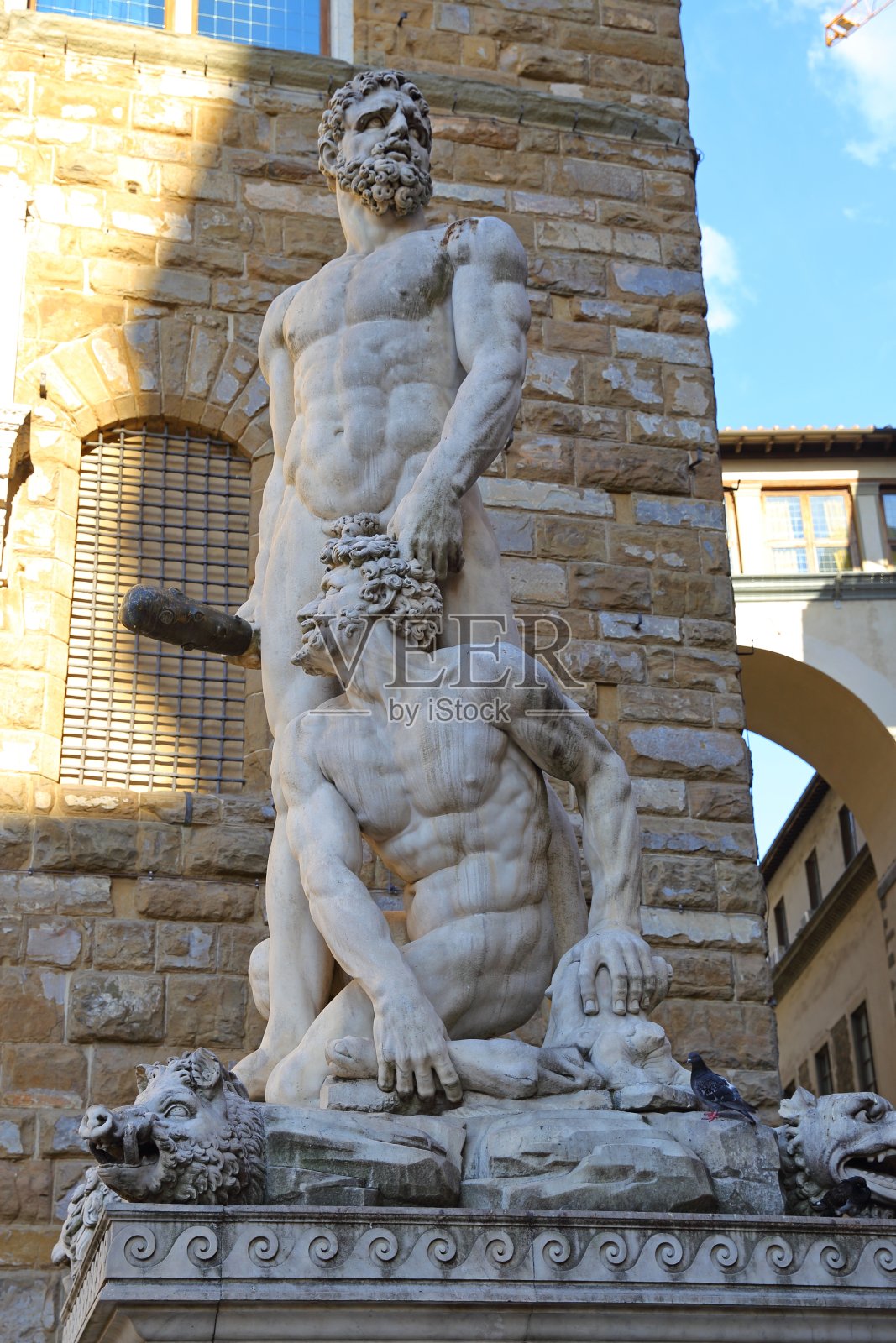 班迪内利的大力神和卡克斯雕像照片摄影图片