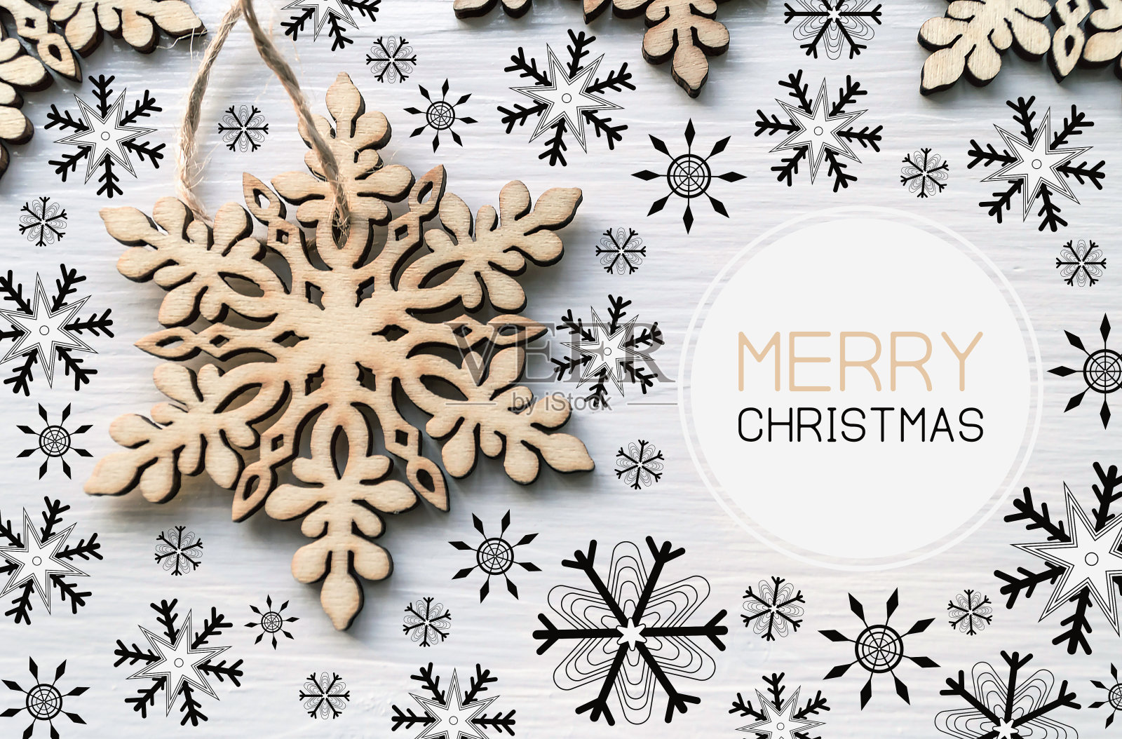 圣诞快乐雪花照片摄影图片