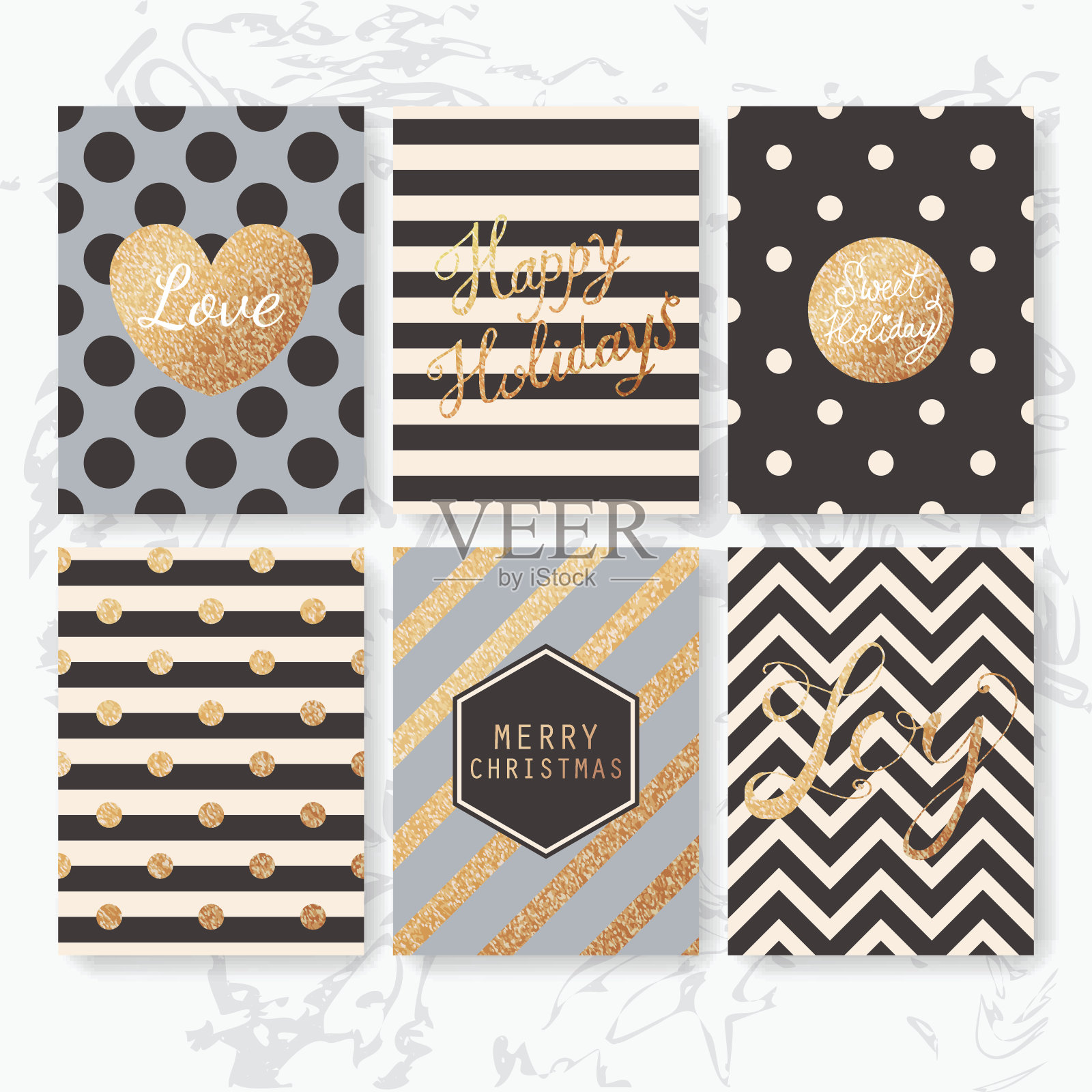 现代创意圣诞贺卡插画图片素材