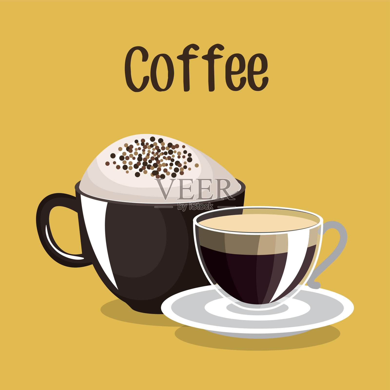 美味的咖啡杯孤立的图标插画图片素材