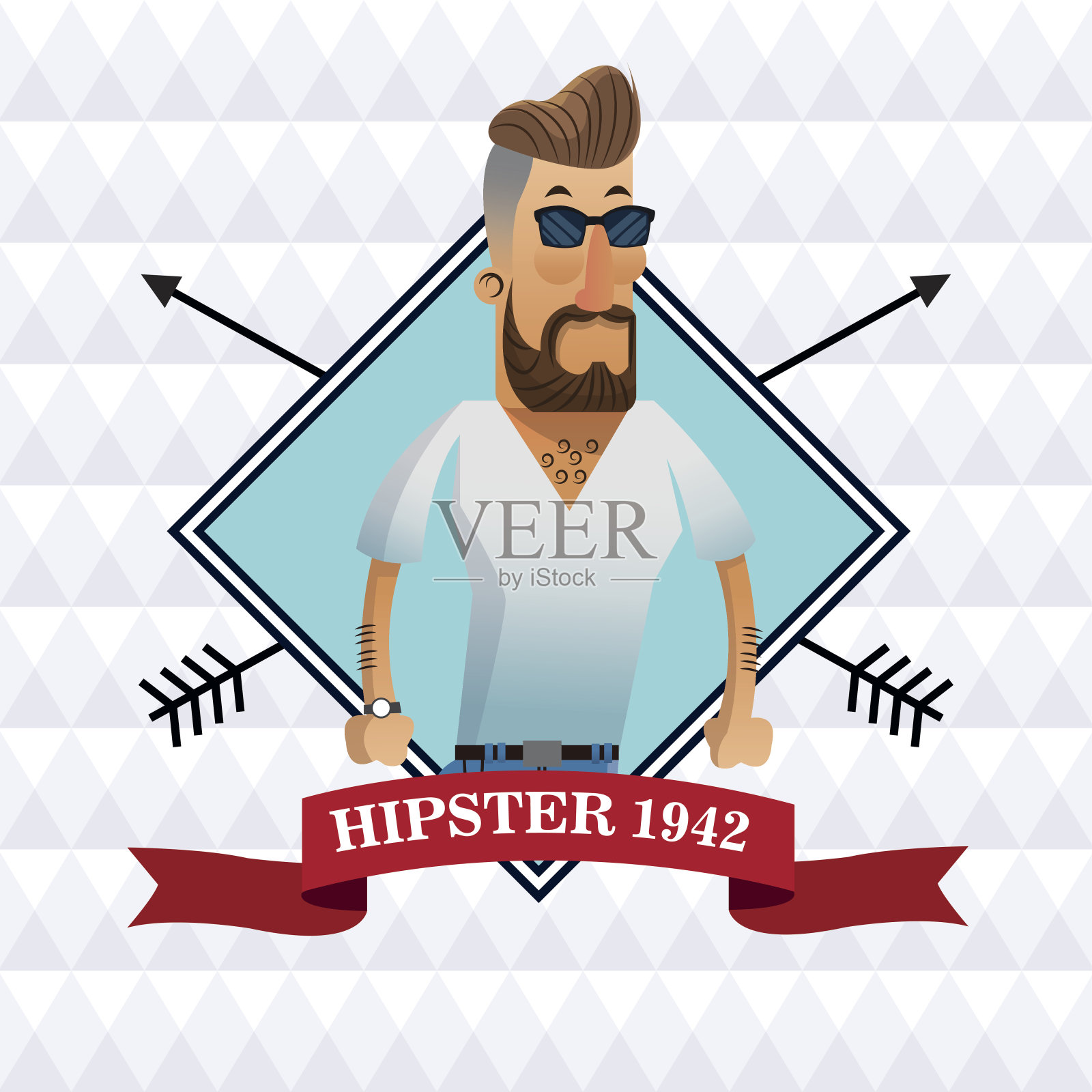 时尚男人卡通设计插画图片素材