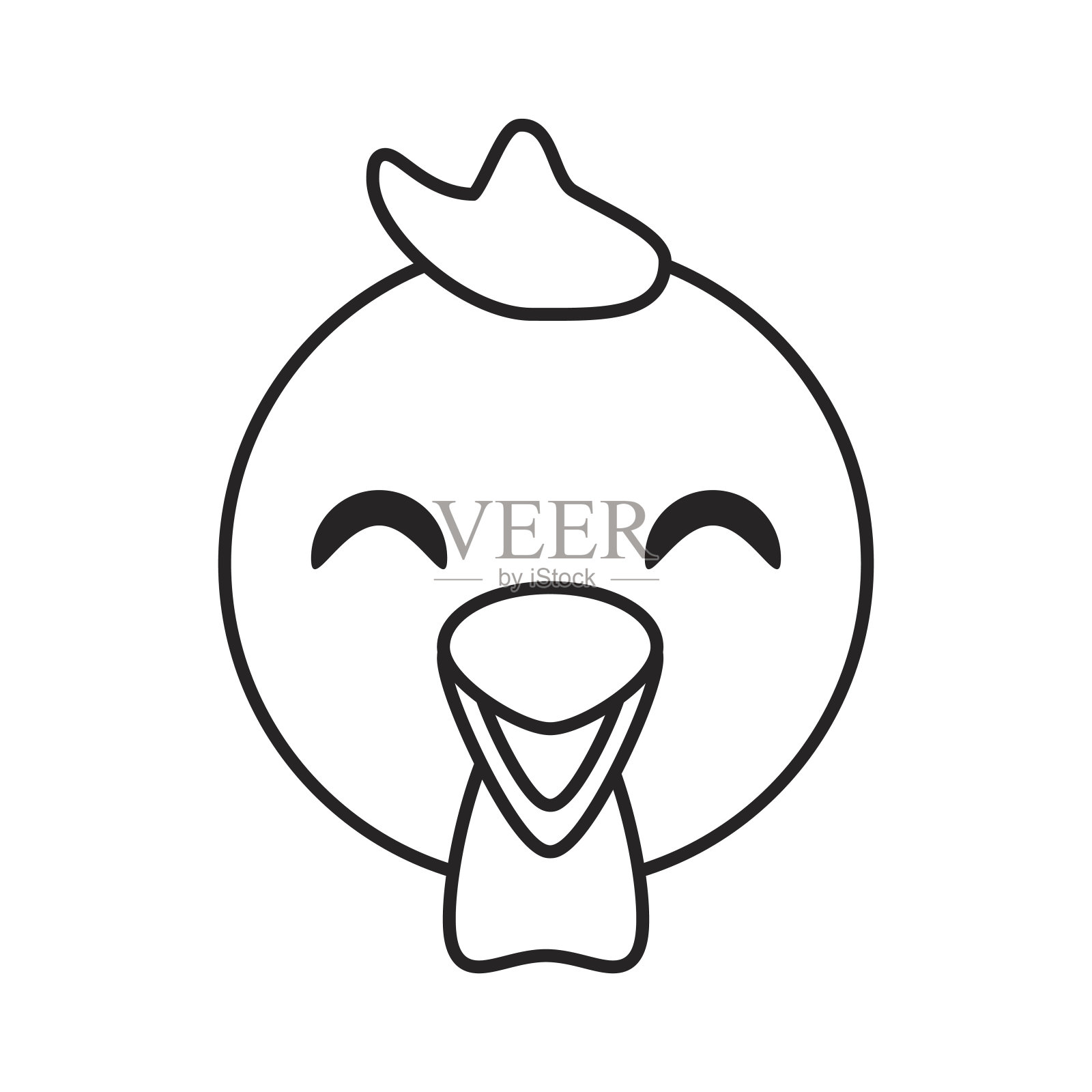 脸鸡动物轮廓设计元素图片