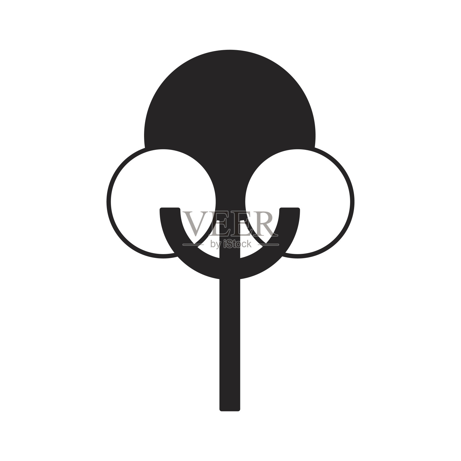 树植物剪影孤立图标图标素材