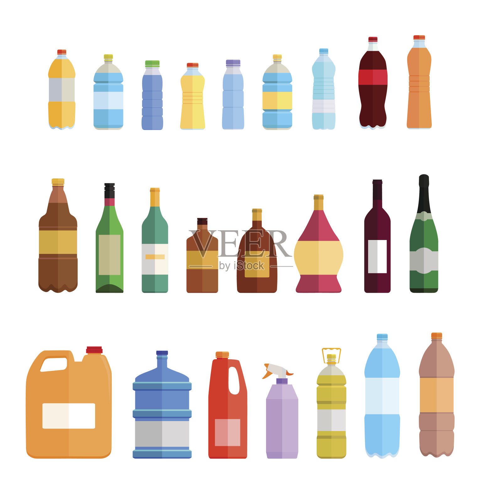 瓶套设计平油和饮料插画图片素材