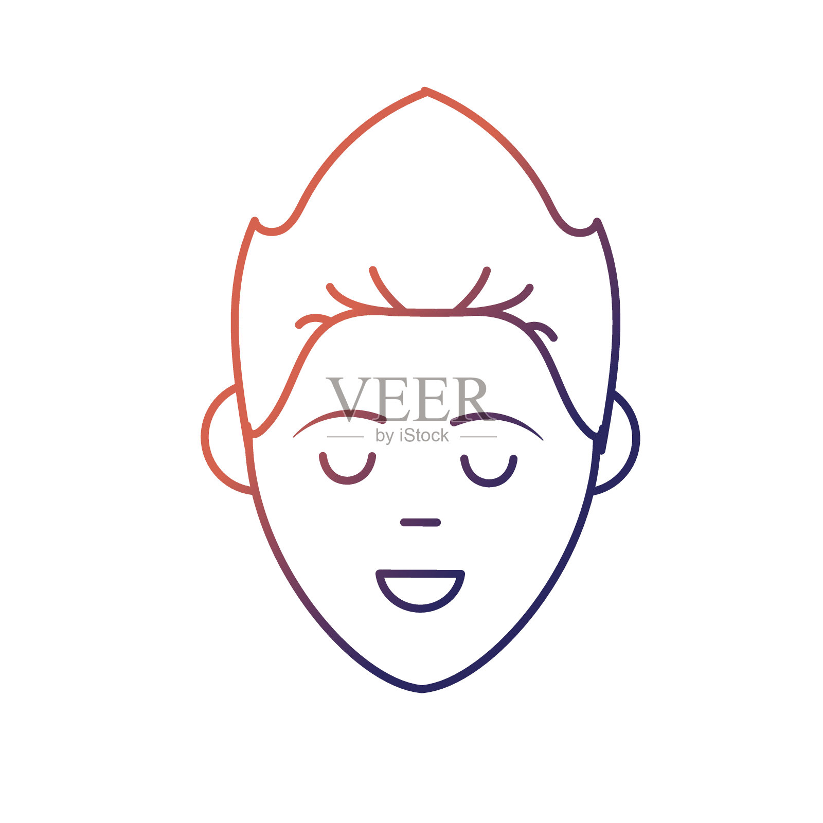 线阿凡达男人脸与海蜇风格设计设计元素图片