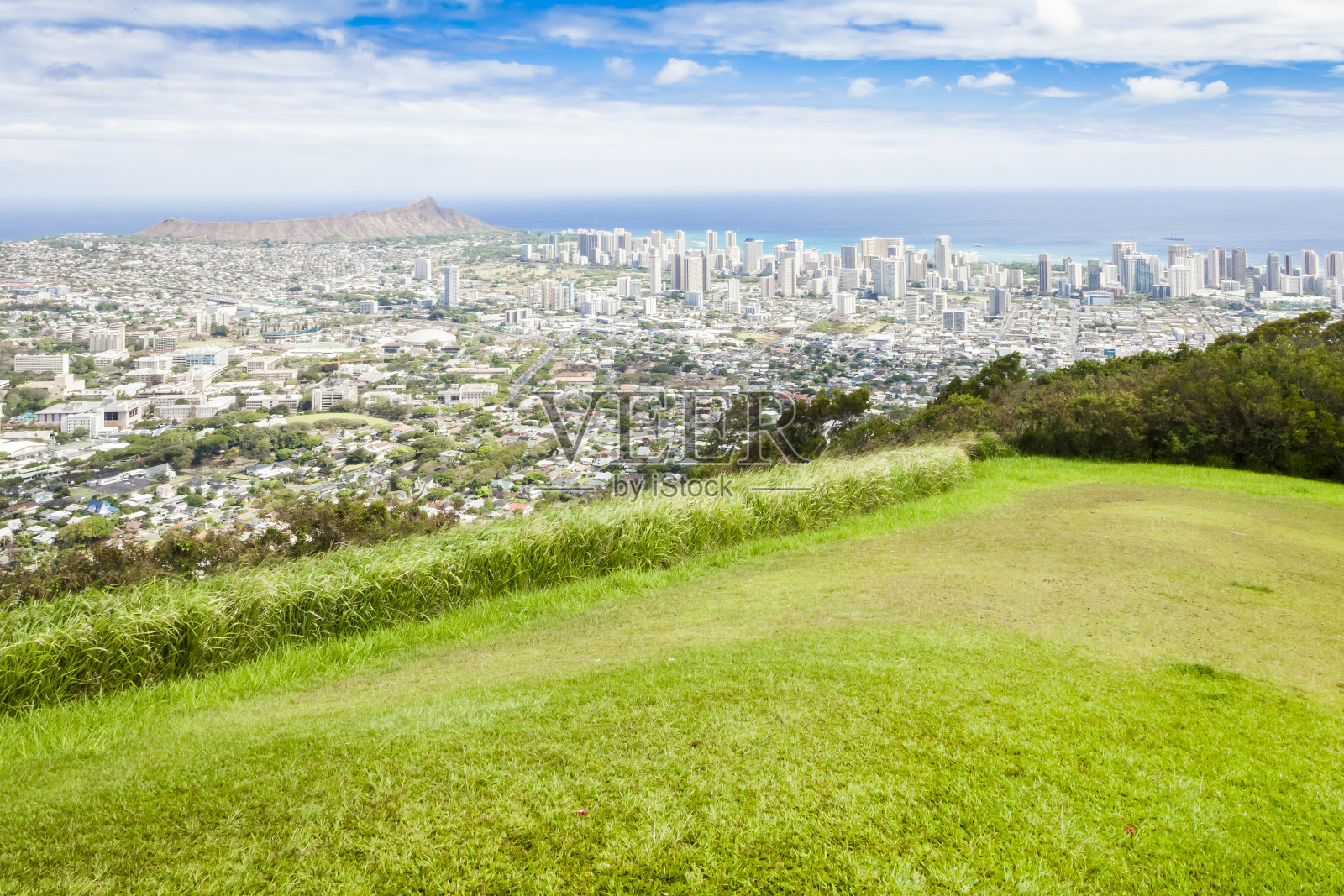 夏威夷瓦胡岛怀基基钻石头海洋概览照片摄影图片