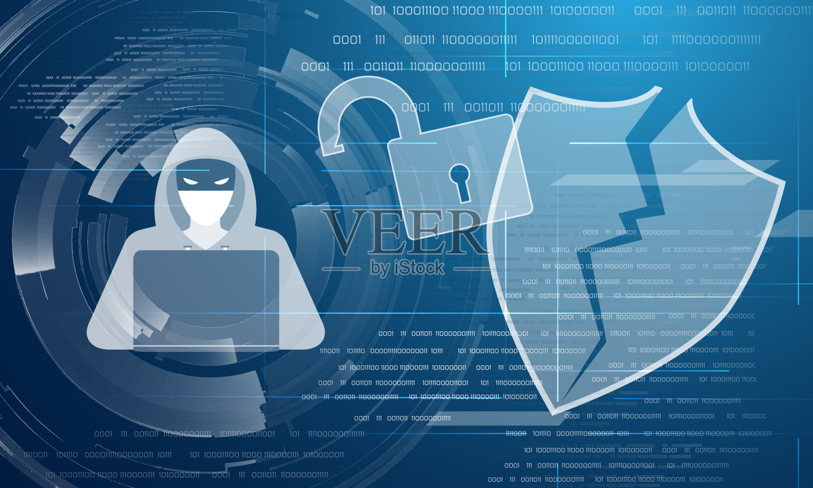 黑客攻击抽象背景插画图片素材