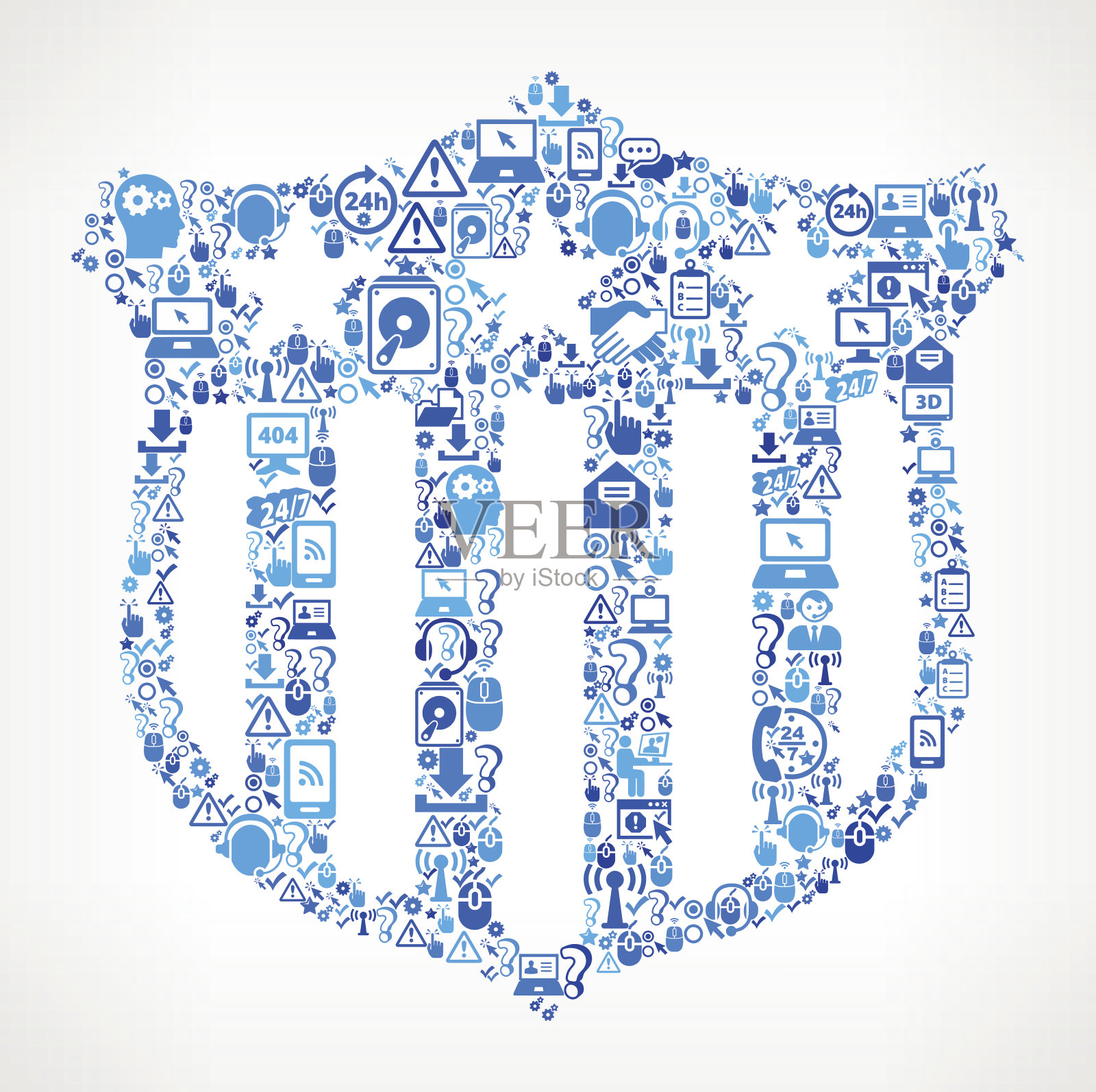 政治盾牌技术支持矢量图标模式插画图片素材