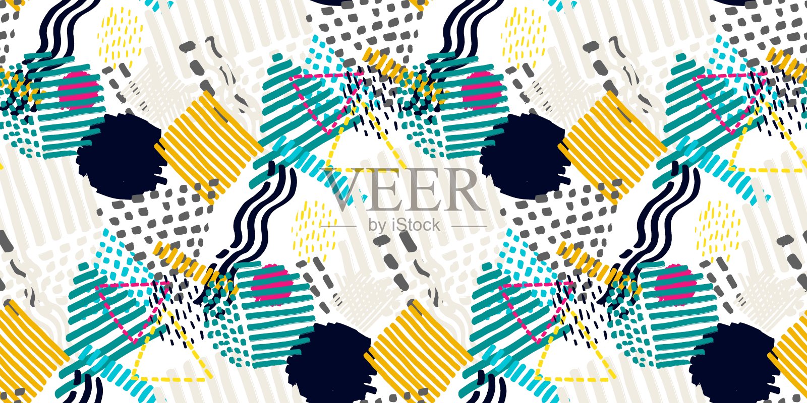 复古风格的复古无缝图案。插画图片素材