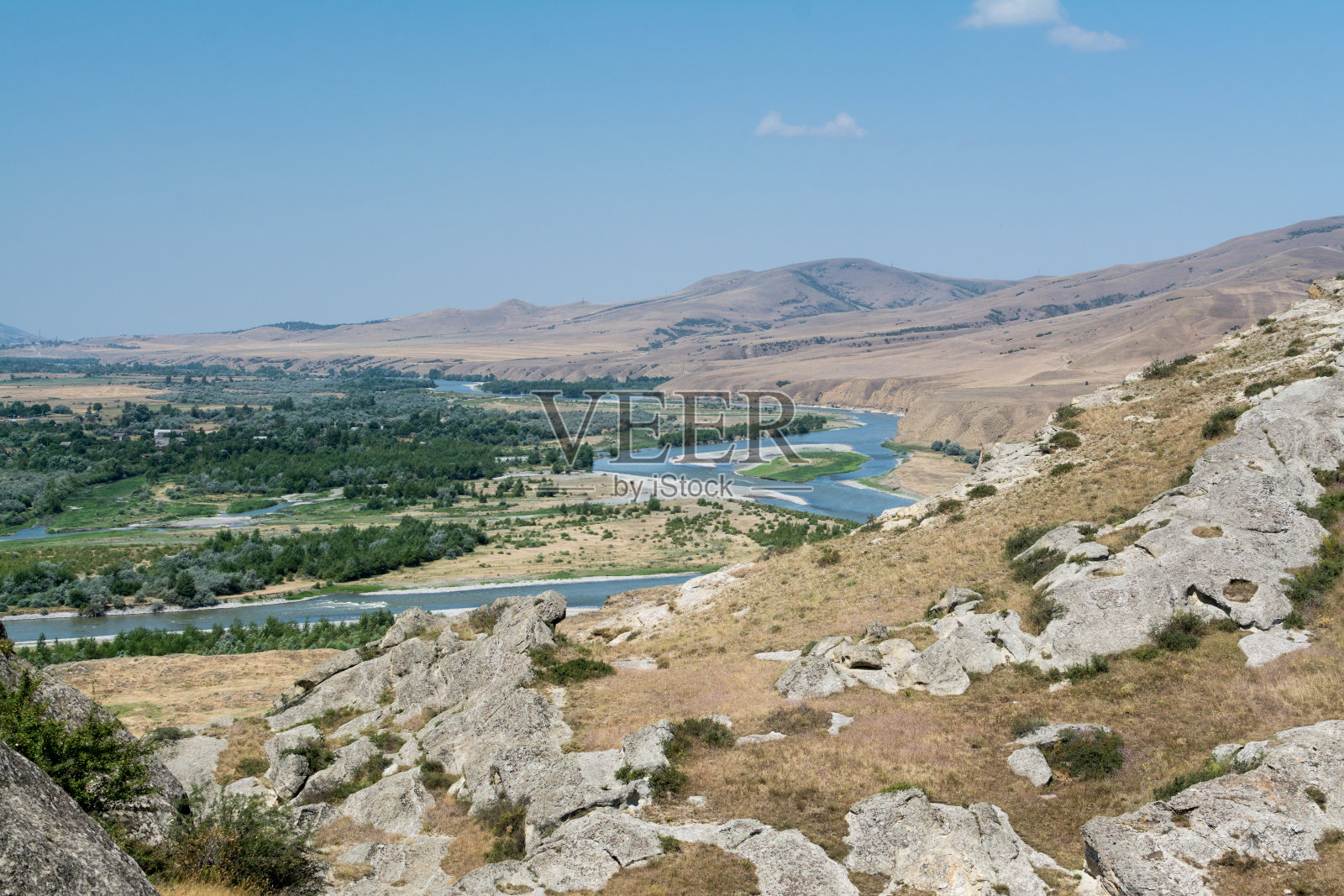 在最古老的城市宗教定居点Uplistsikhe的洞穴群照片摄影图片