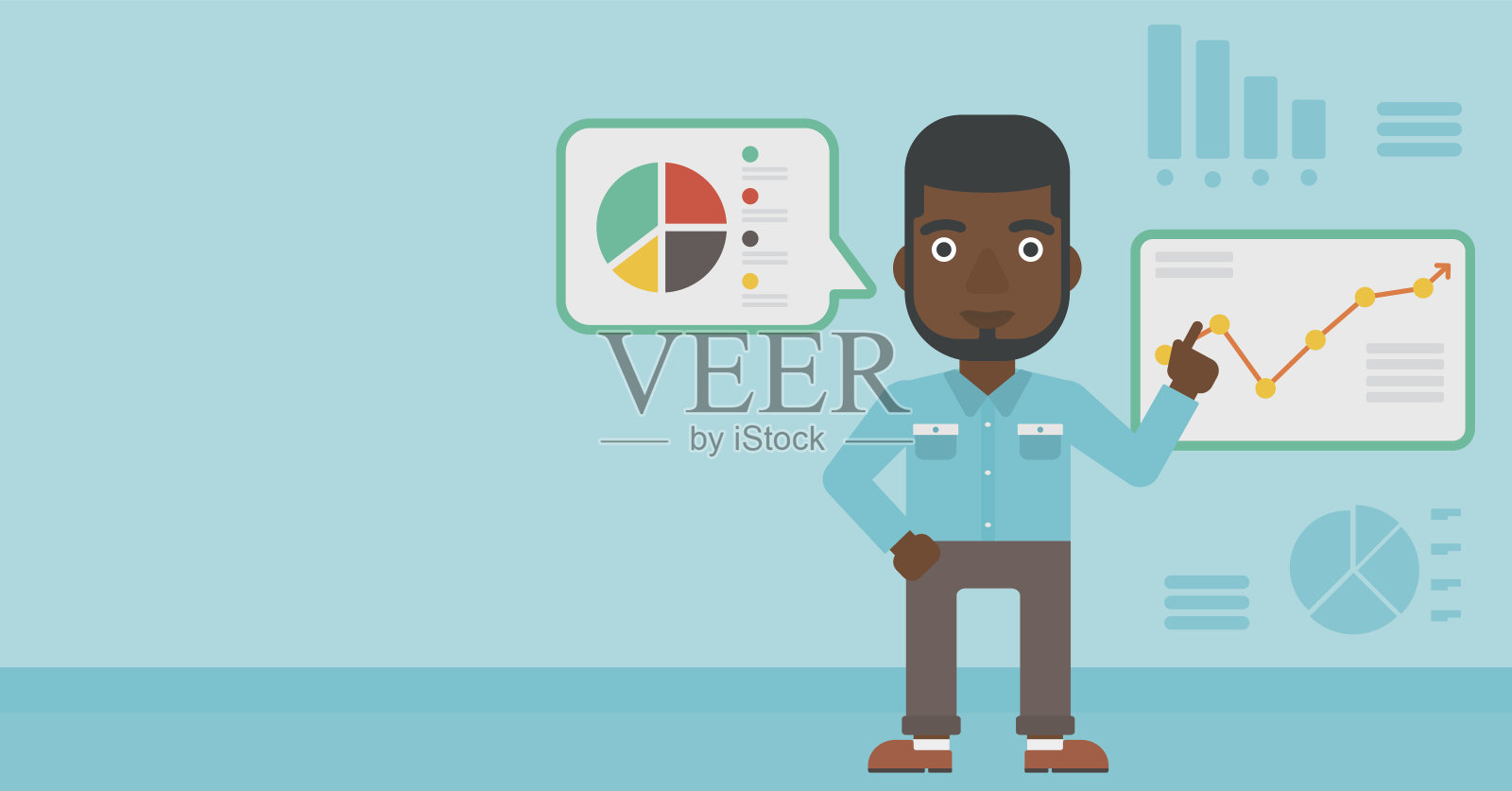 人造人商业演示插画图片素材