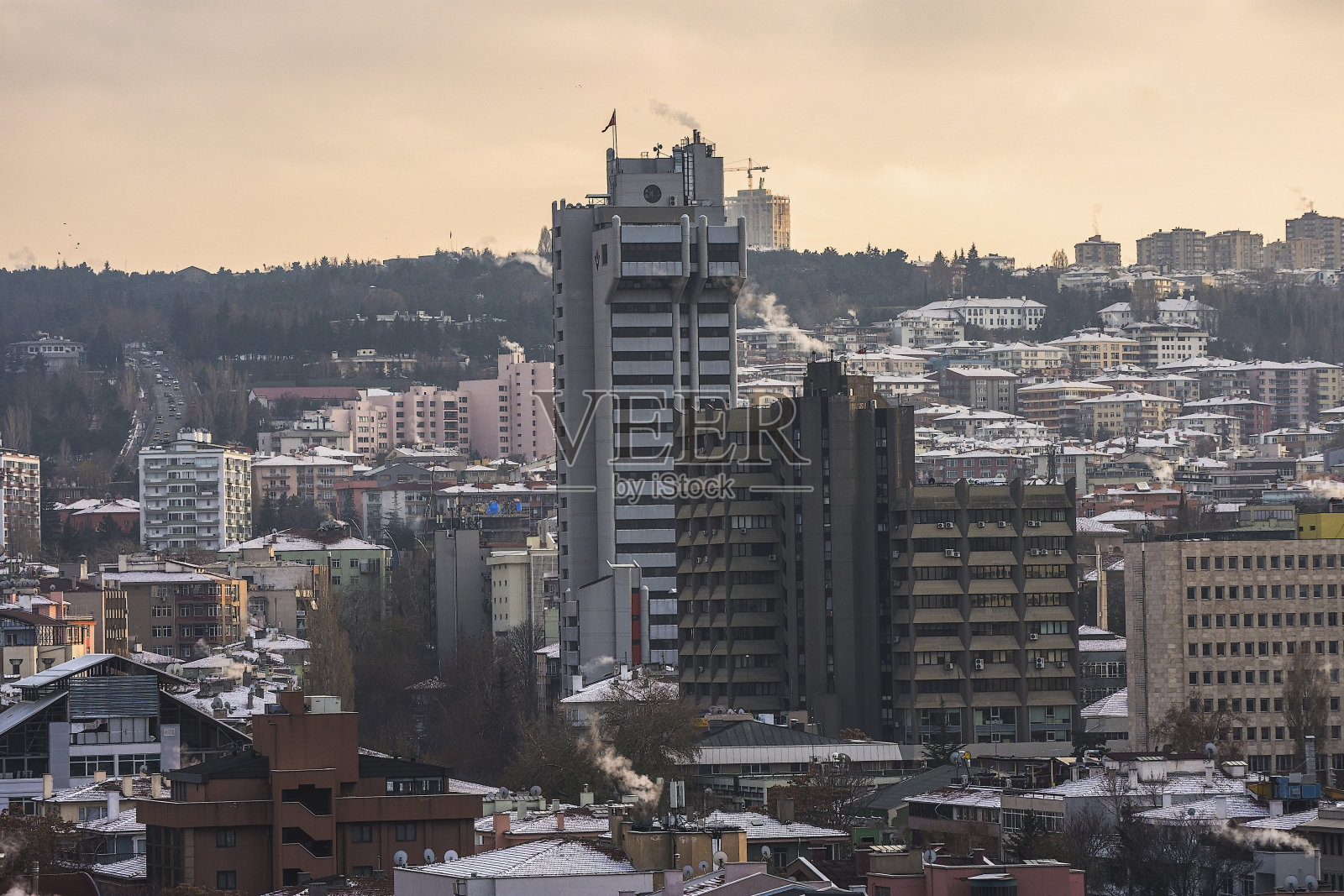 安卡拉，土耳其的首都，在冬季照片摄影图片