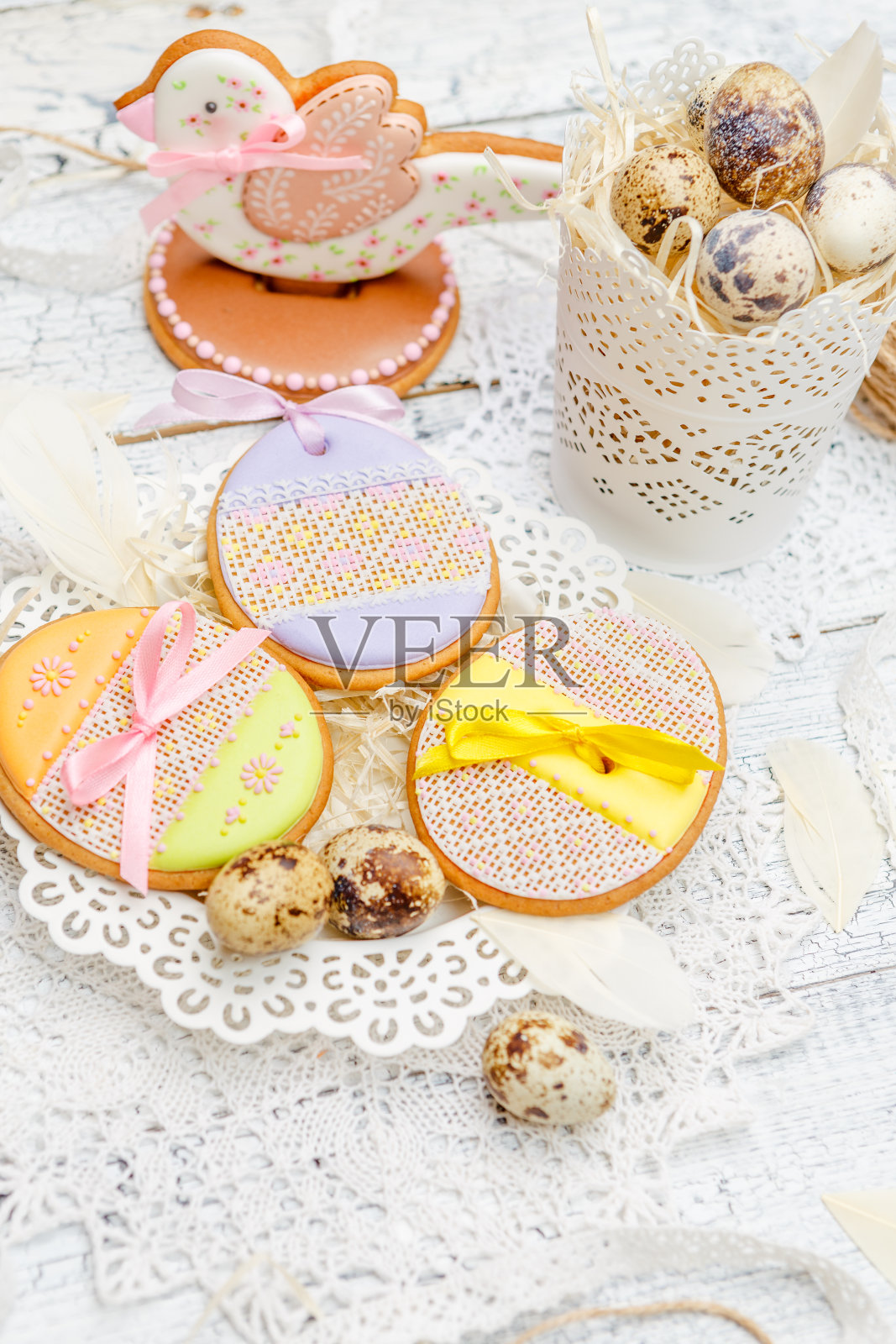 漂亮的复活节饼干照片摄影图片