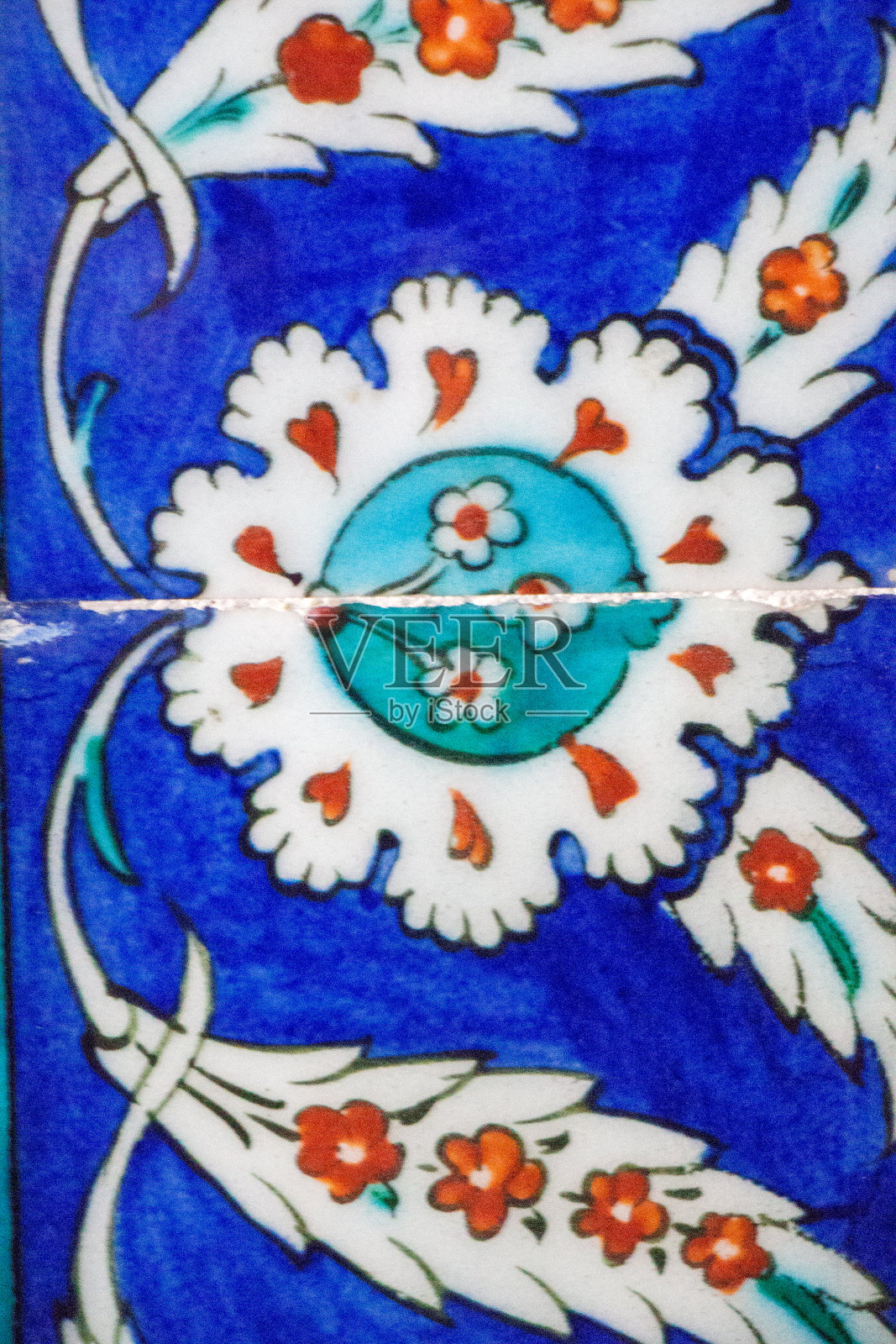 奥斯曼时代带有图案的瓷砖照片摄影图片